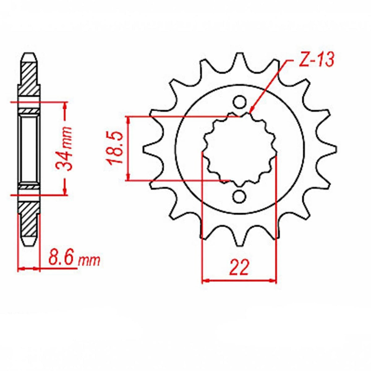 MTX 1908 Steel Front Sprocket #520