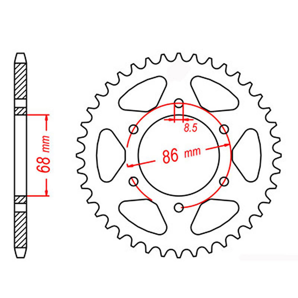 MTX 473 Steel Rear Sprocket #520