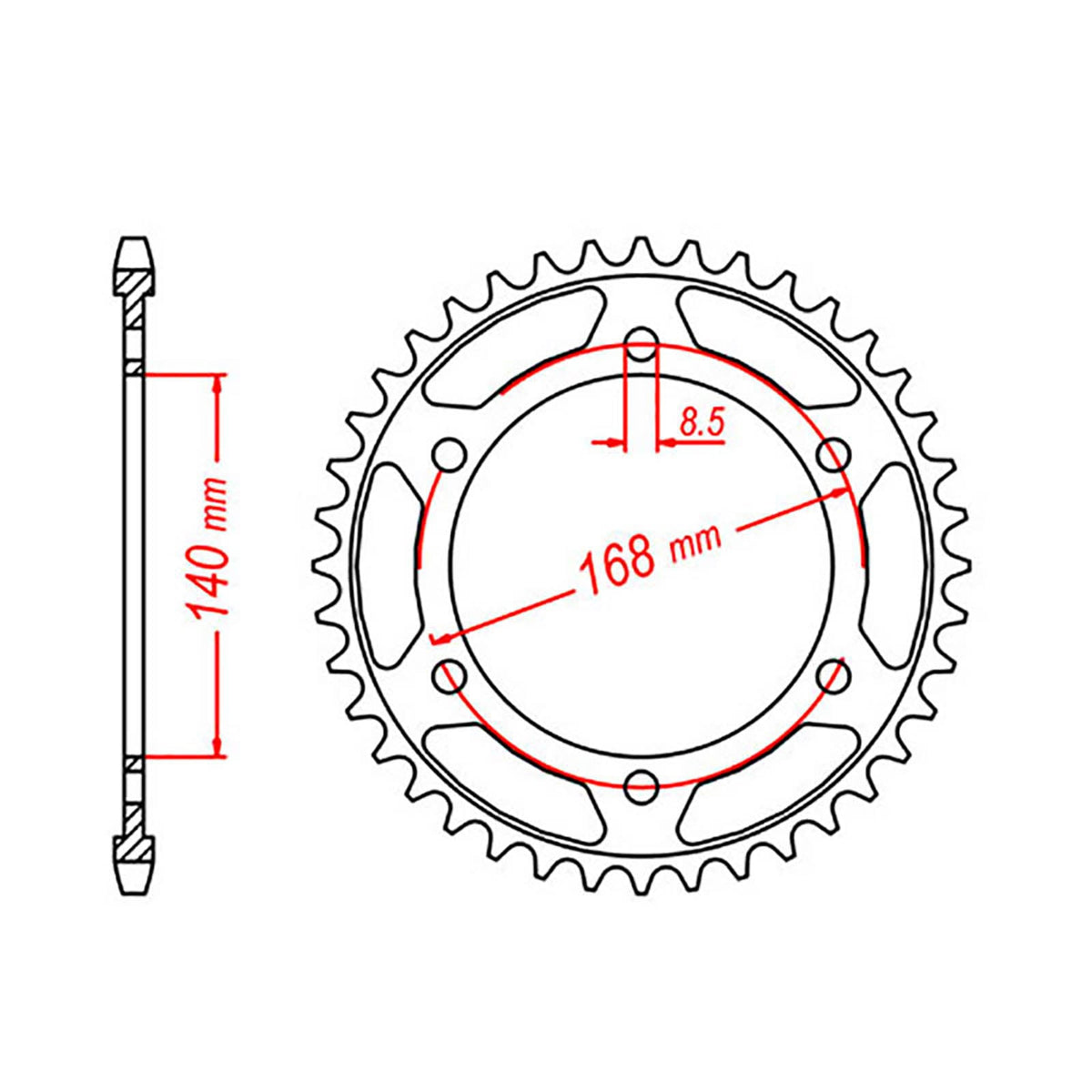 MTX 006 Steel Rear Sprocket #525