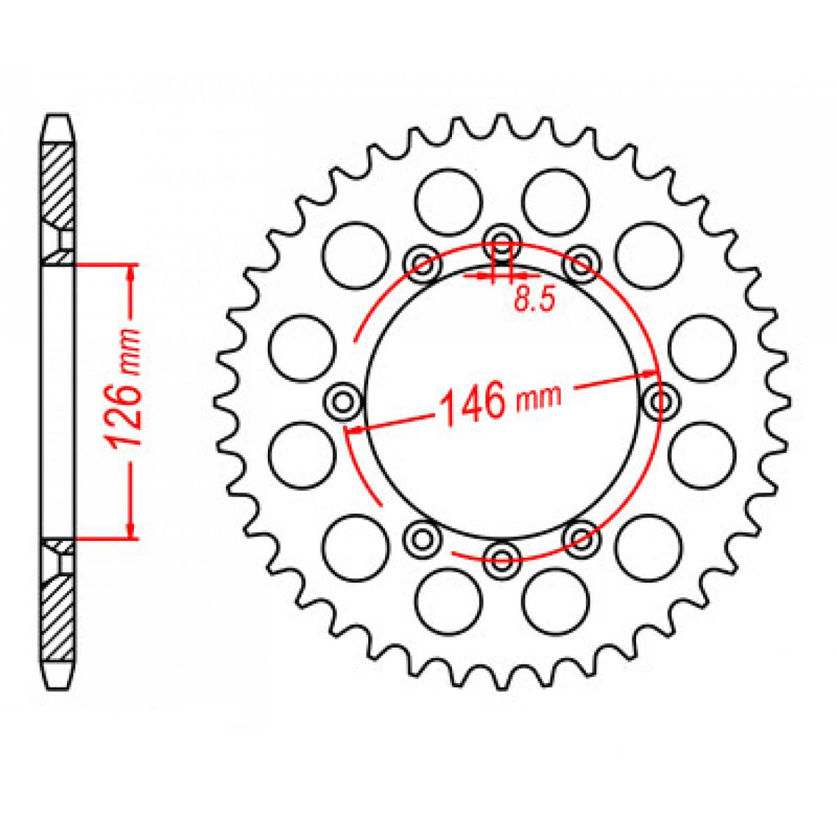 MTX 805 Steel Rear Sprocket #428