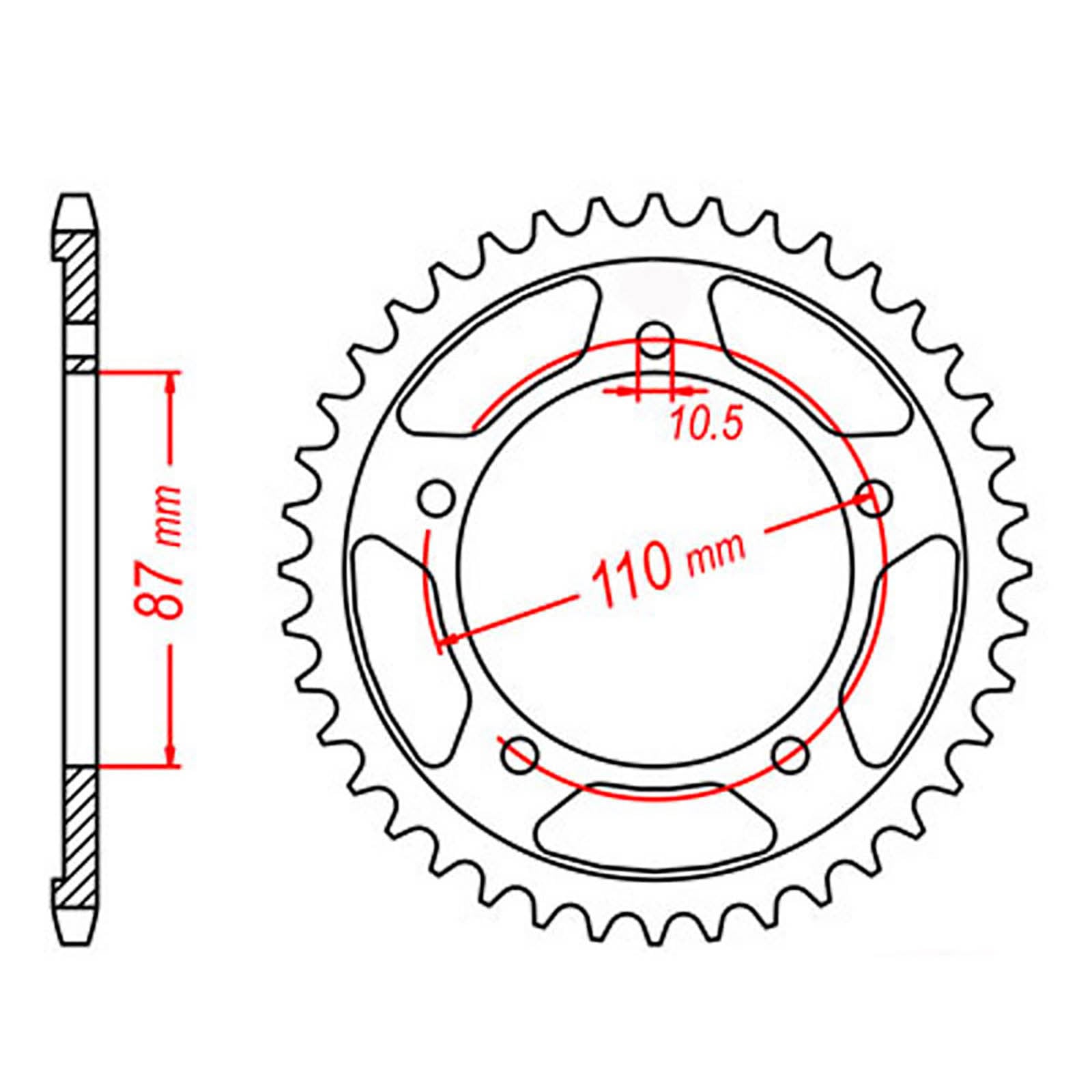 MTX 823 Steel Rear Sprocket #520