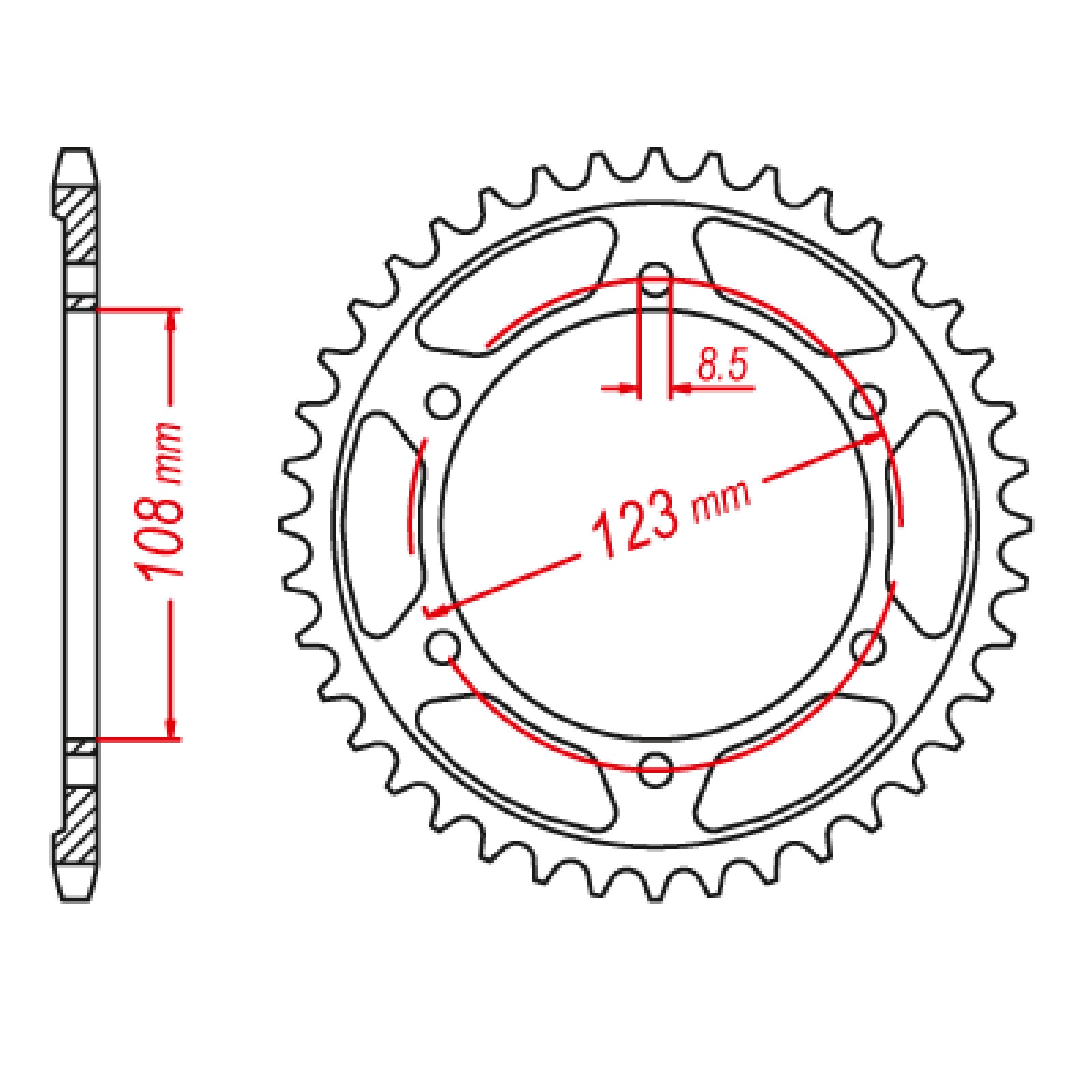 MTX 025 Steel Rear Sprocket #428