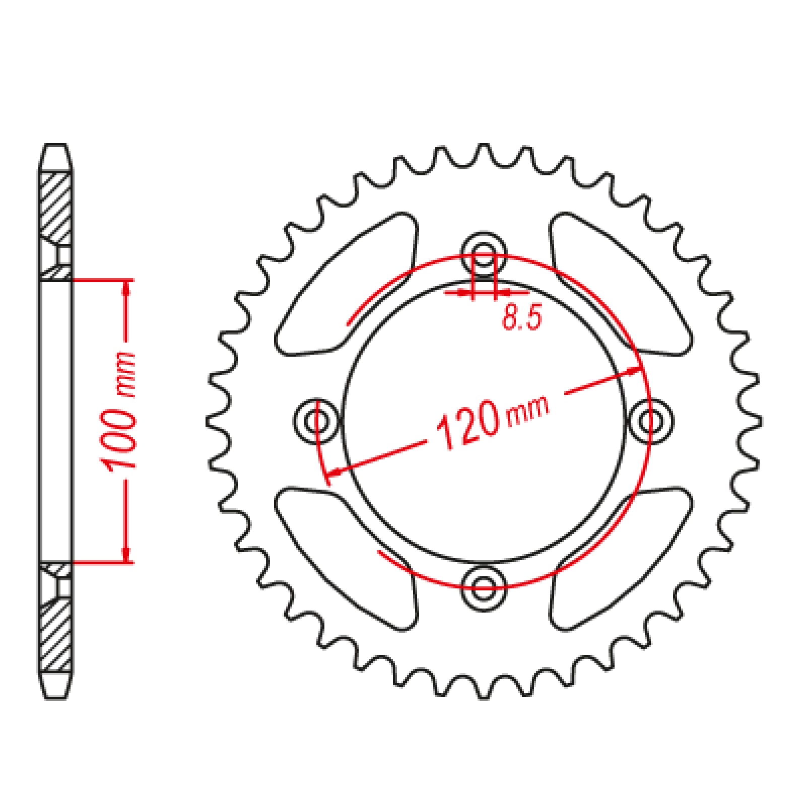 MTX 798 Steel Rear Sprocket #420 (420 Conversion)