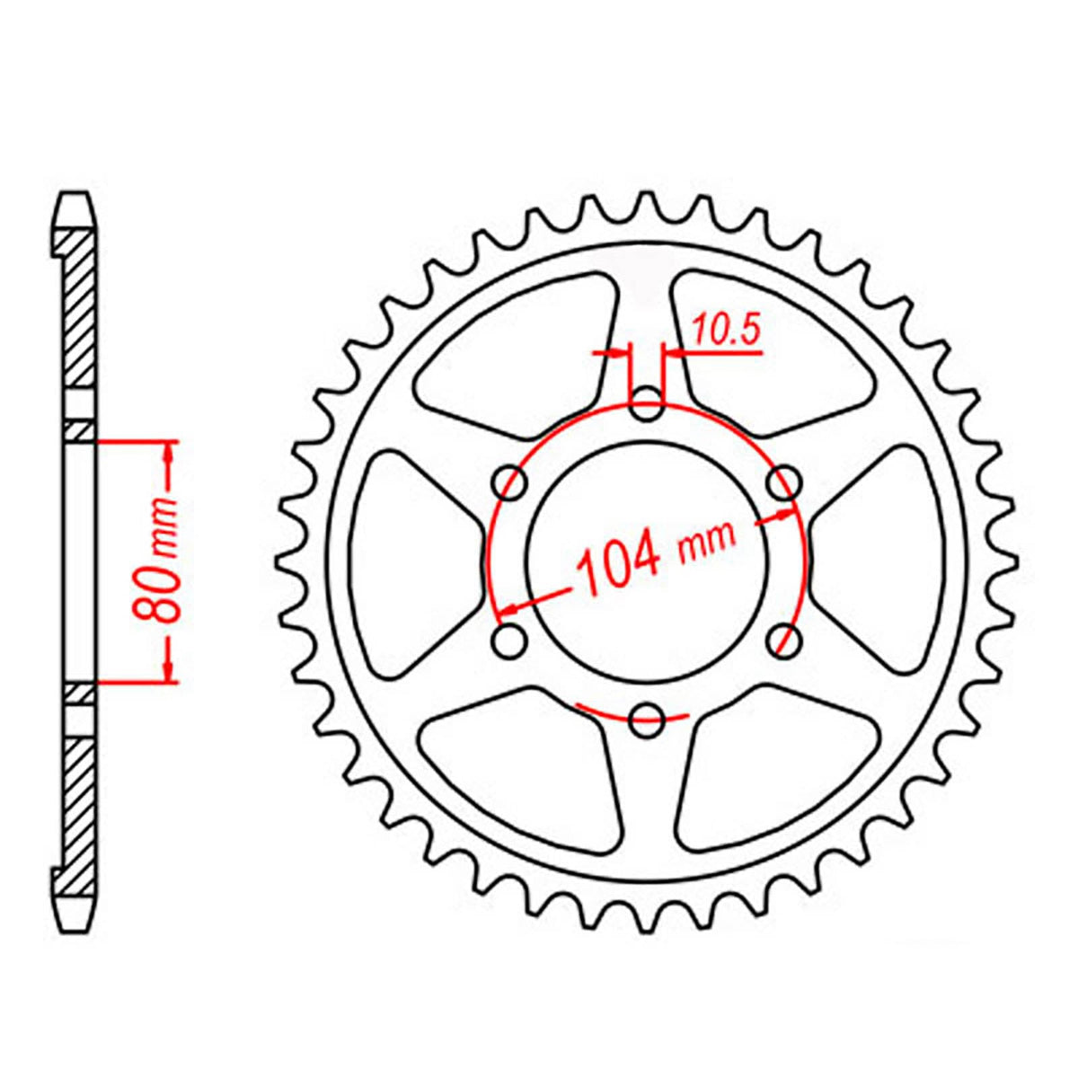 MTX 488 Steel Rear Sprocket #530