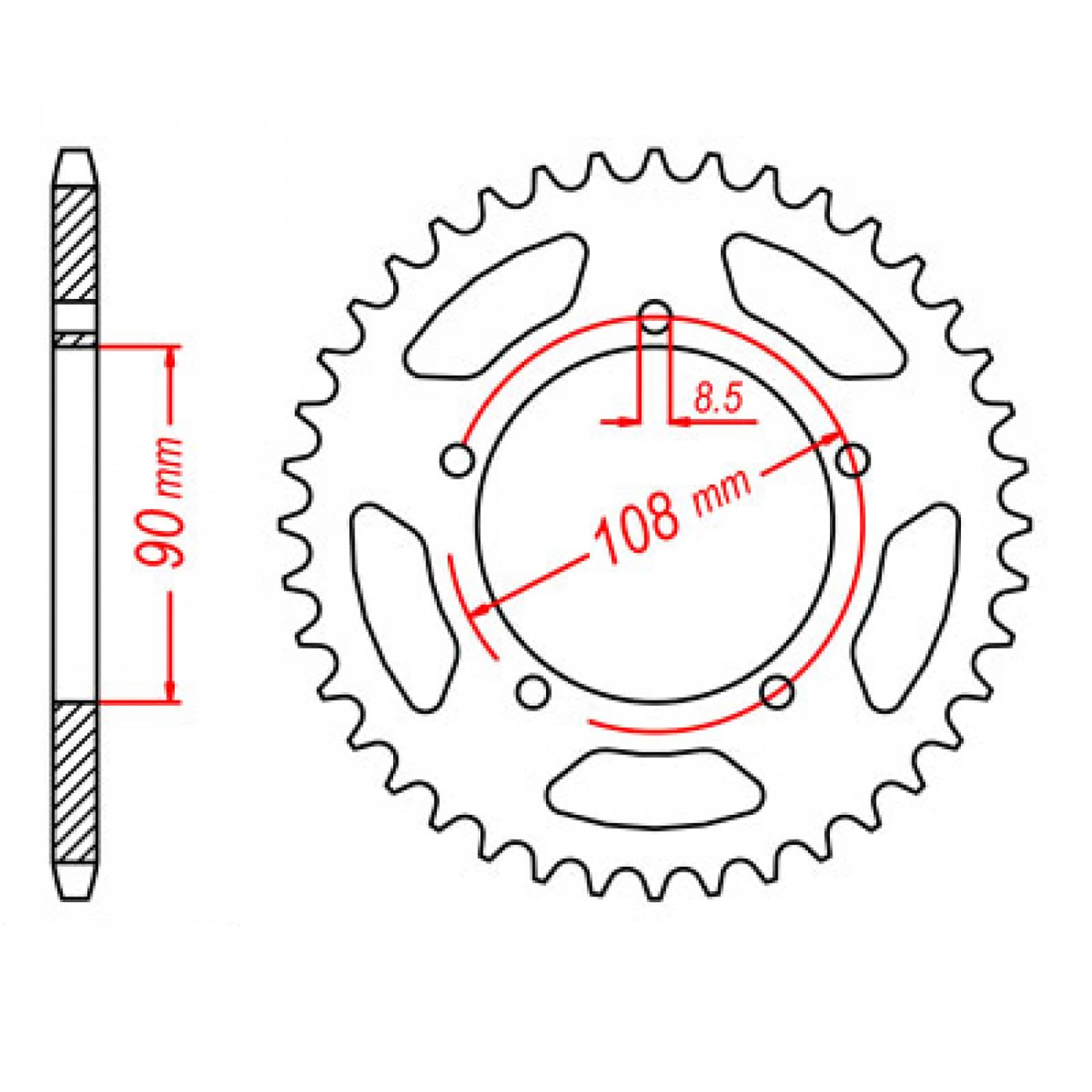 MTX 1022 Steel Rear Sprocket #530