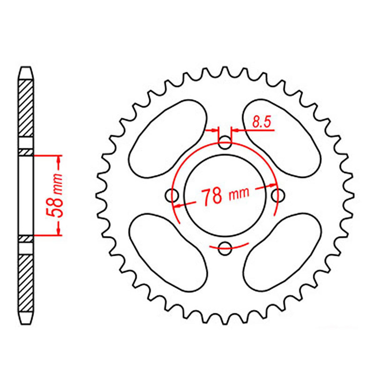 MTX 815 Steel Rear Sprocket #520