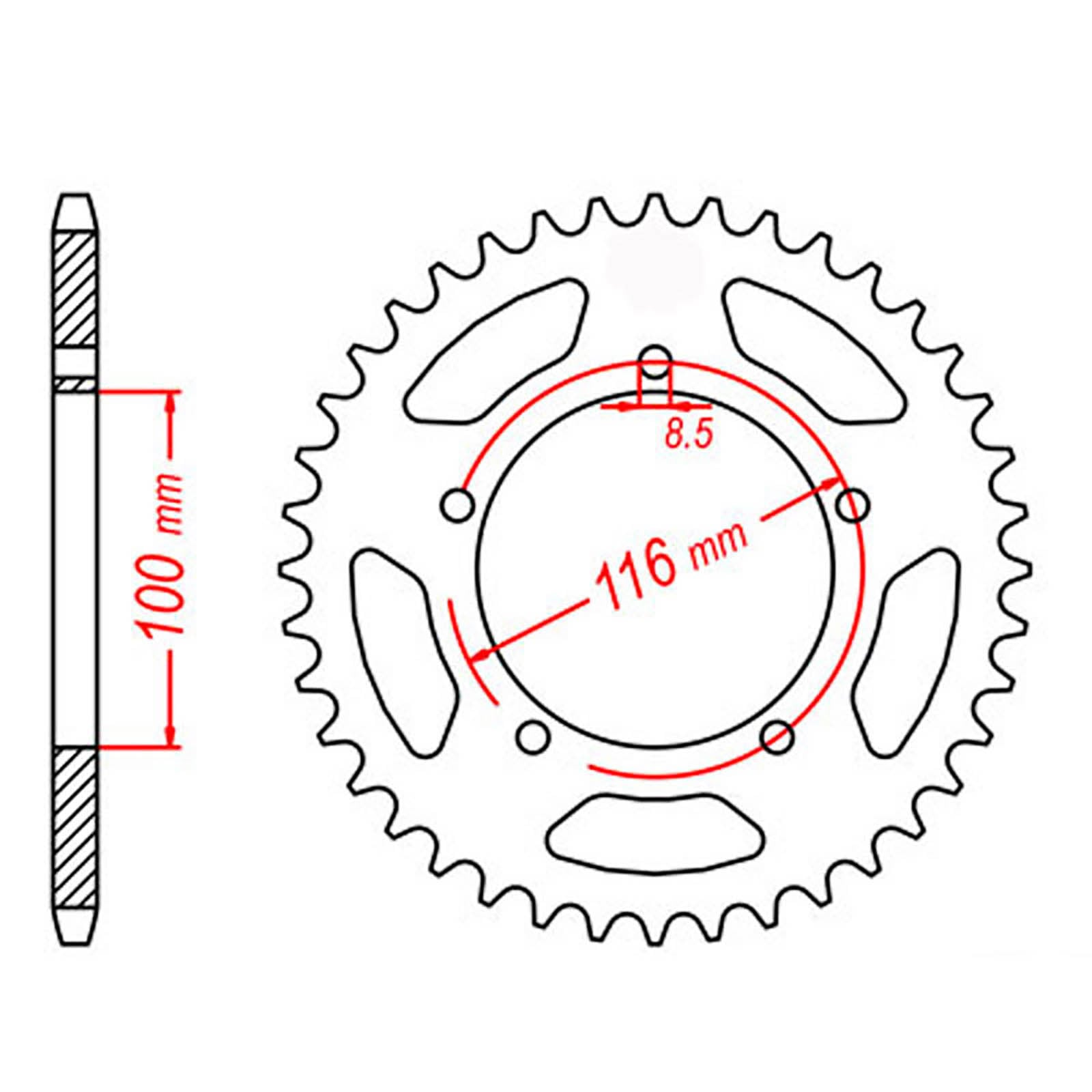 MTX 464 Steel Rear Sprocket #420