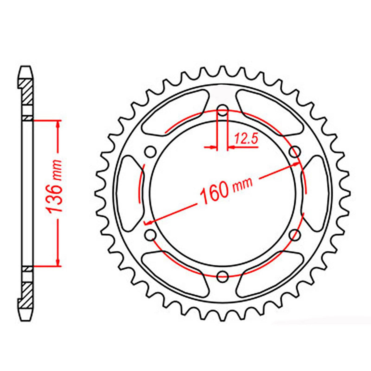 MTX 506 Steel Rear Sprocket #630