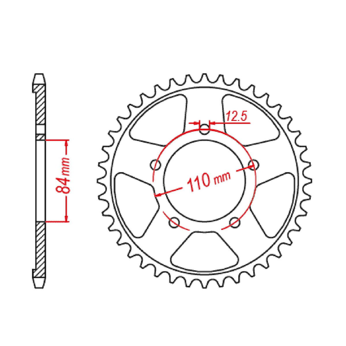 MTX 1225 Steel Rear Sprocket #520