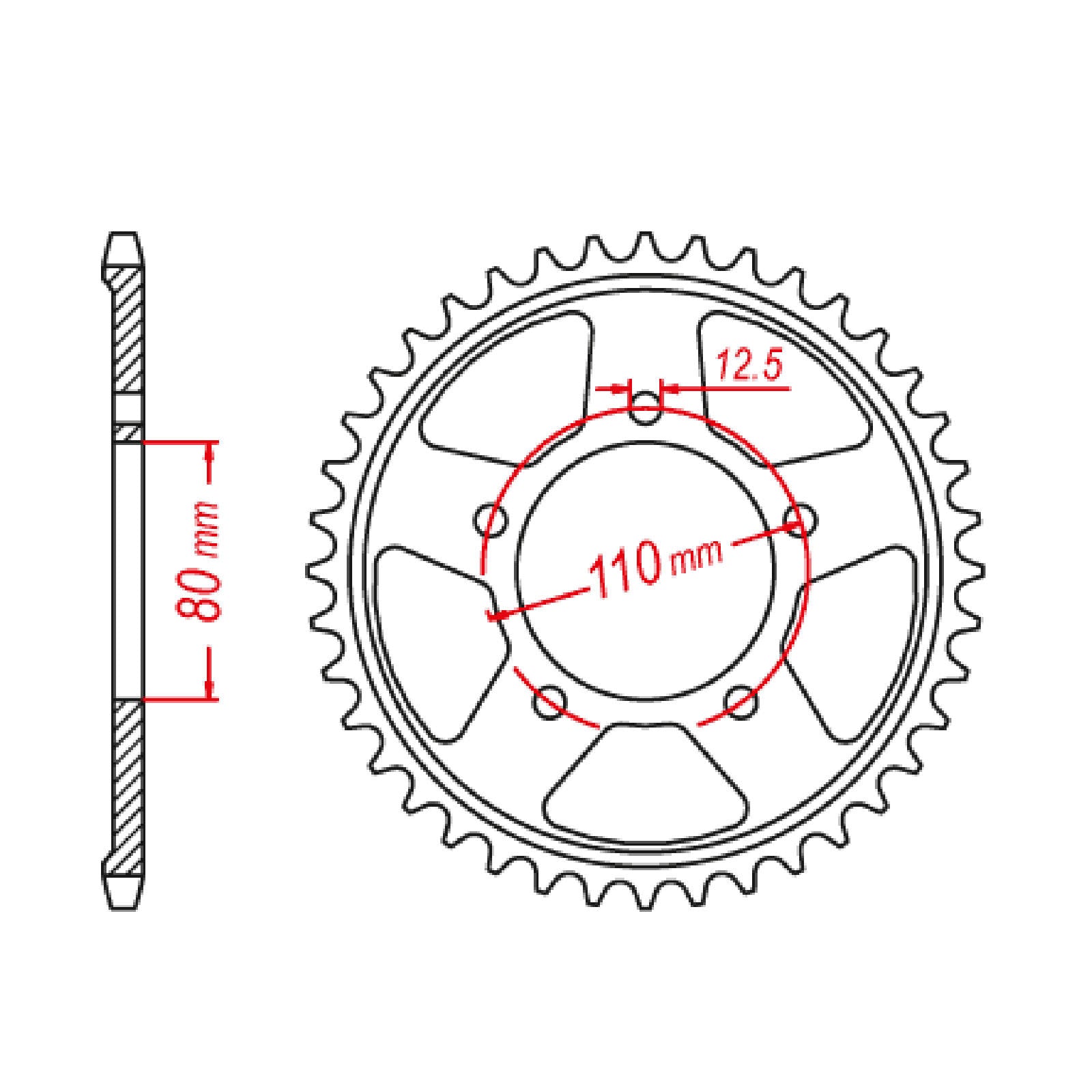 MTX 1331 Steel Rear Sprocket #525