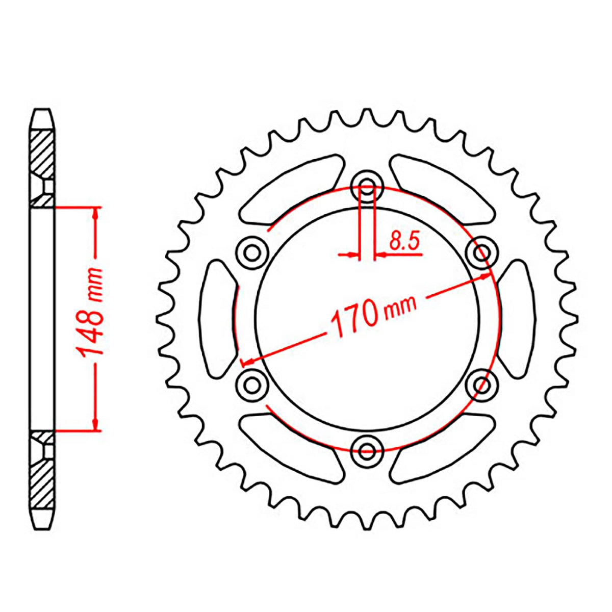 MTX 828 Steel Rear Sprocket #520