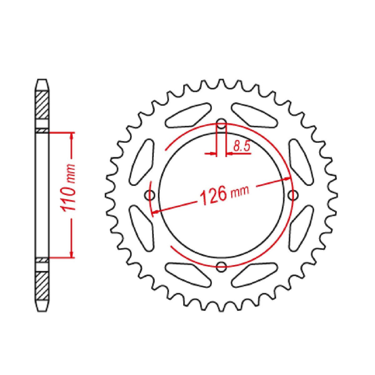 MTX 1466 Steel Rear Sprocket #428