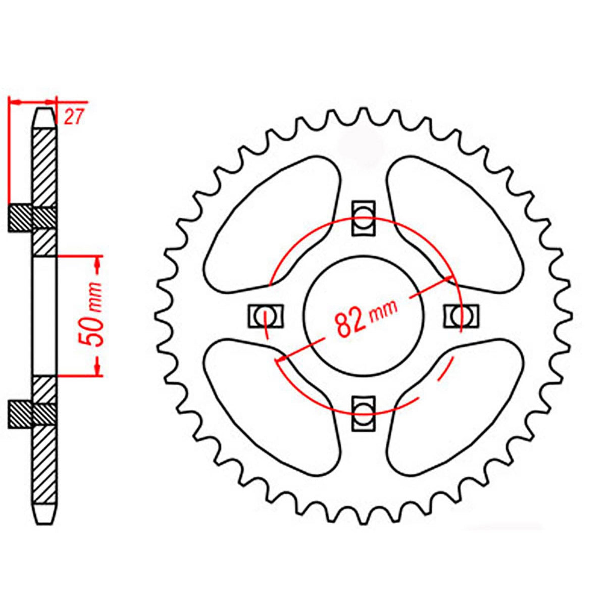 MTX 256 Steel Rear Sprocket #420