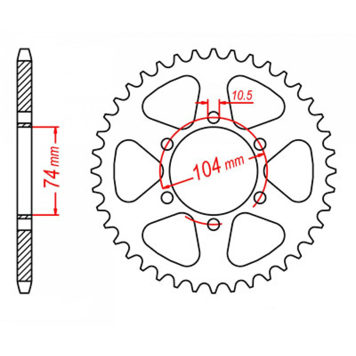 MTX 481 Steel Rear Sprocket #530