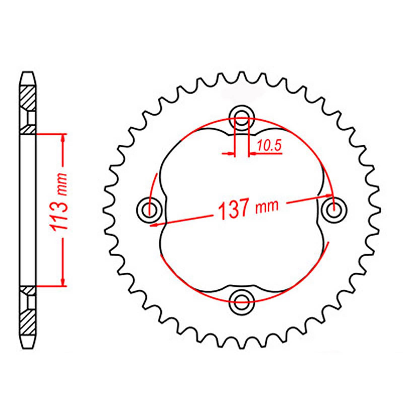 MTX 1760 Steel Rear Sprocket #520