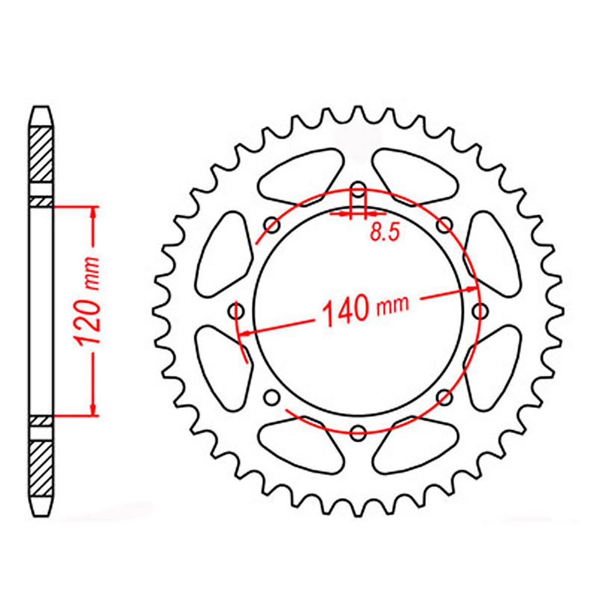 MTX 487 Steel Rear Sprocket #520