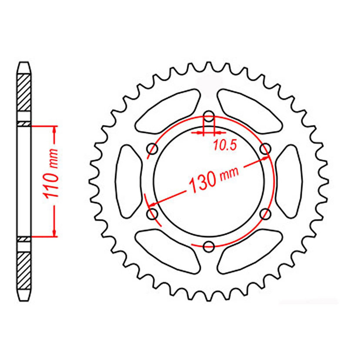 MTX 486 Steel Rear Sprocket #520