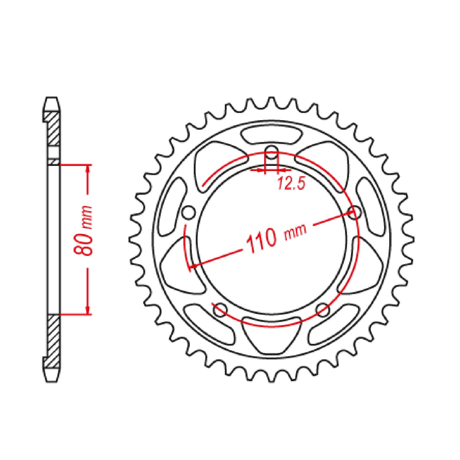 MTX 2012 Steel Rear Sprocket #520