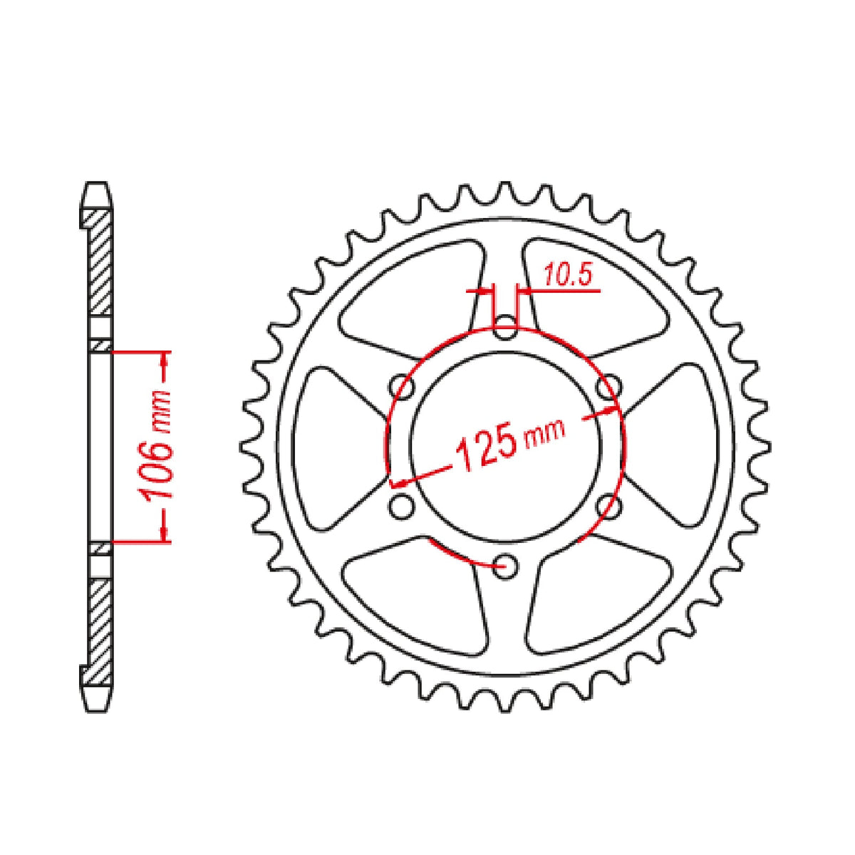 MTX 2020 Steel Rear Sprocket #520