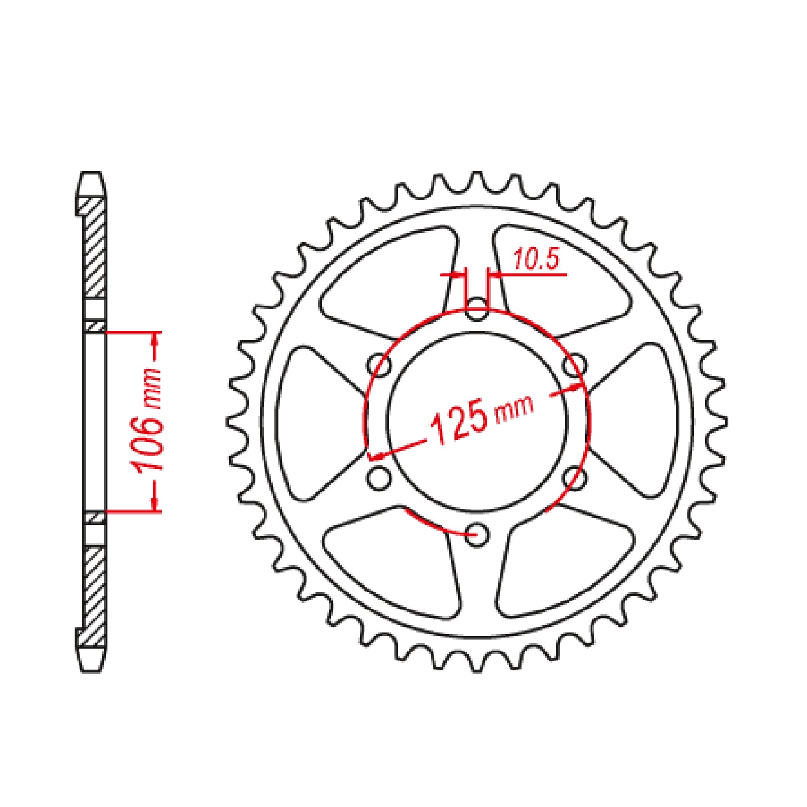 MTX 2020 Steel Rear Sprocket #520