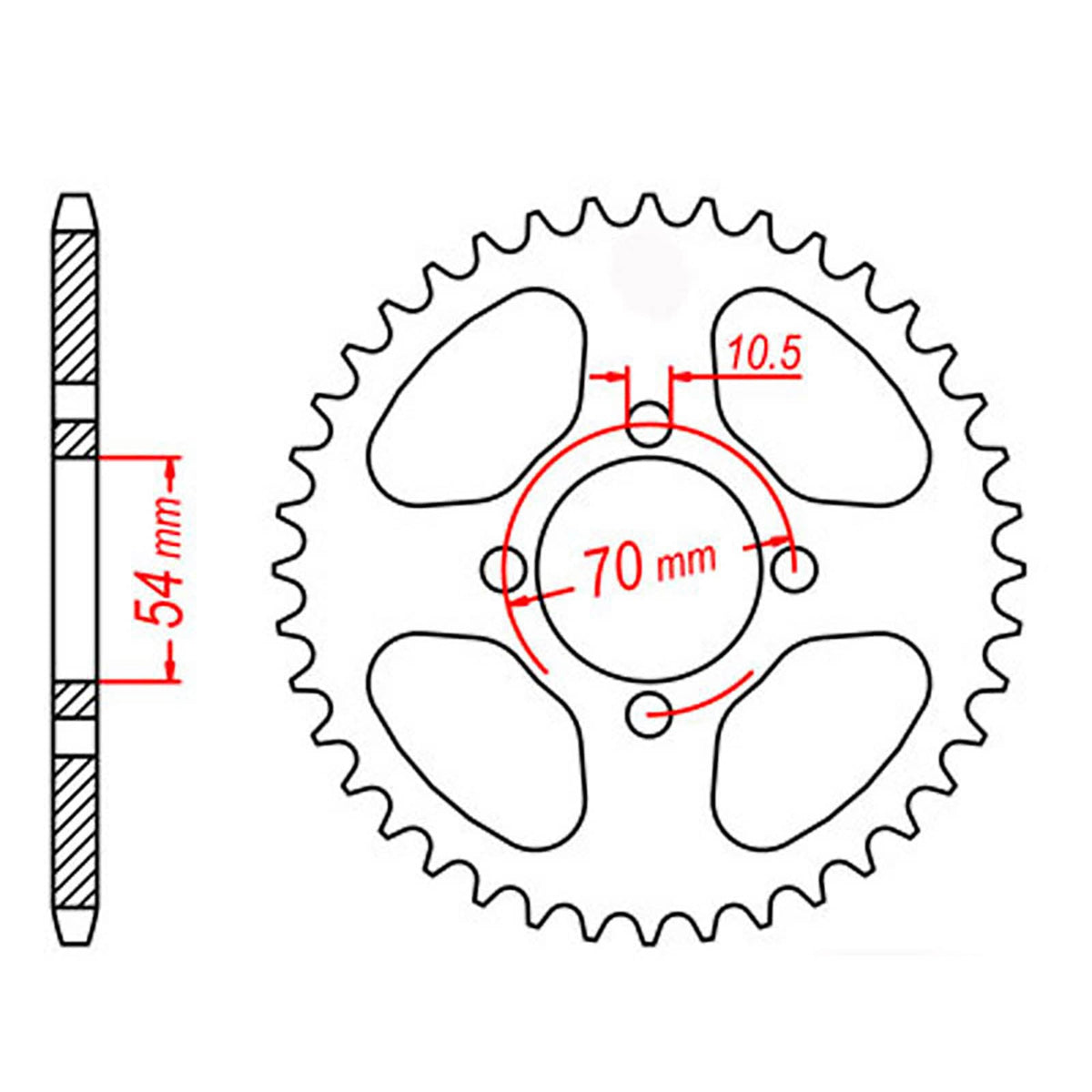 MTX 1206 Steel Rear Sprocket #428