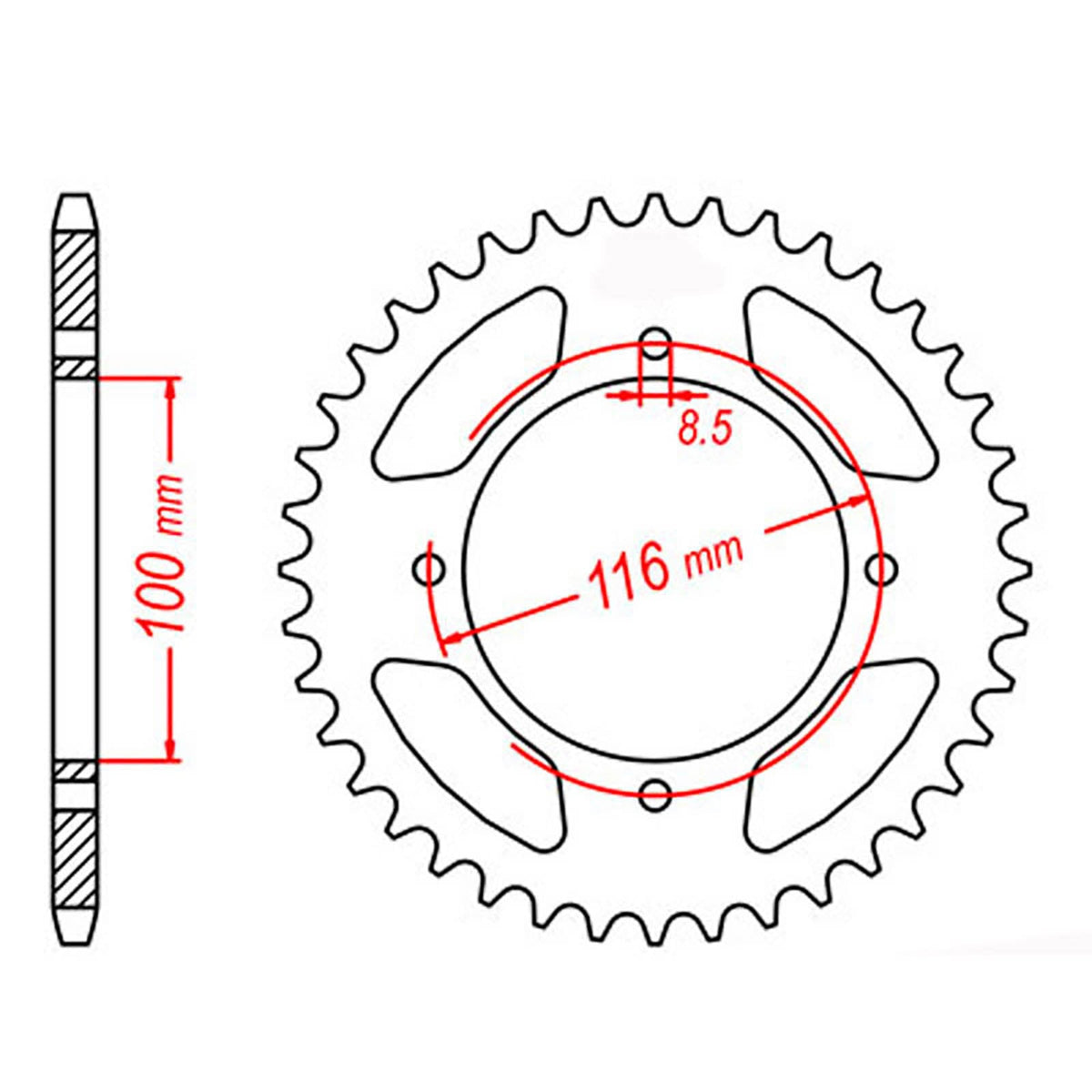 MTX 461 Steel Rear Sprocket #420