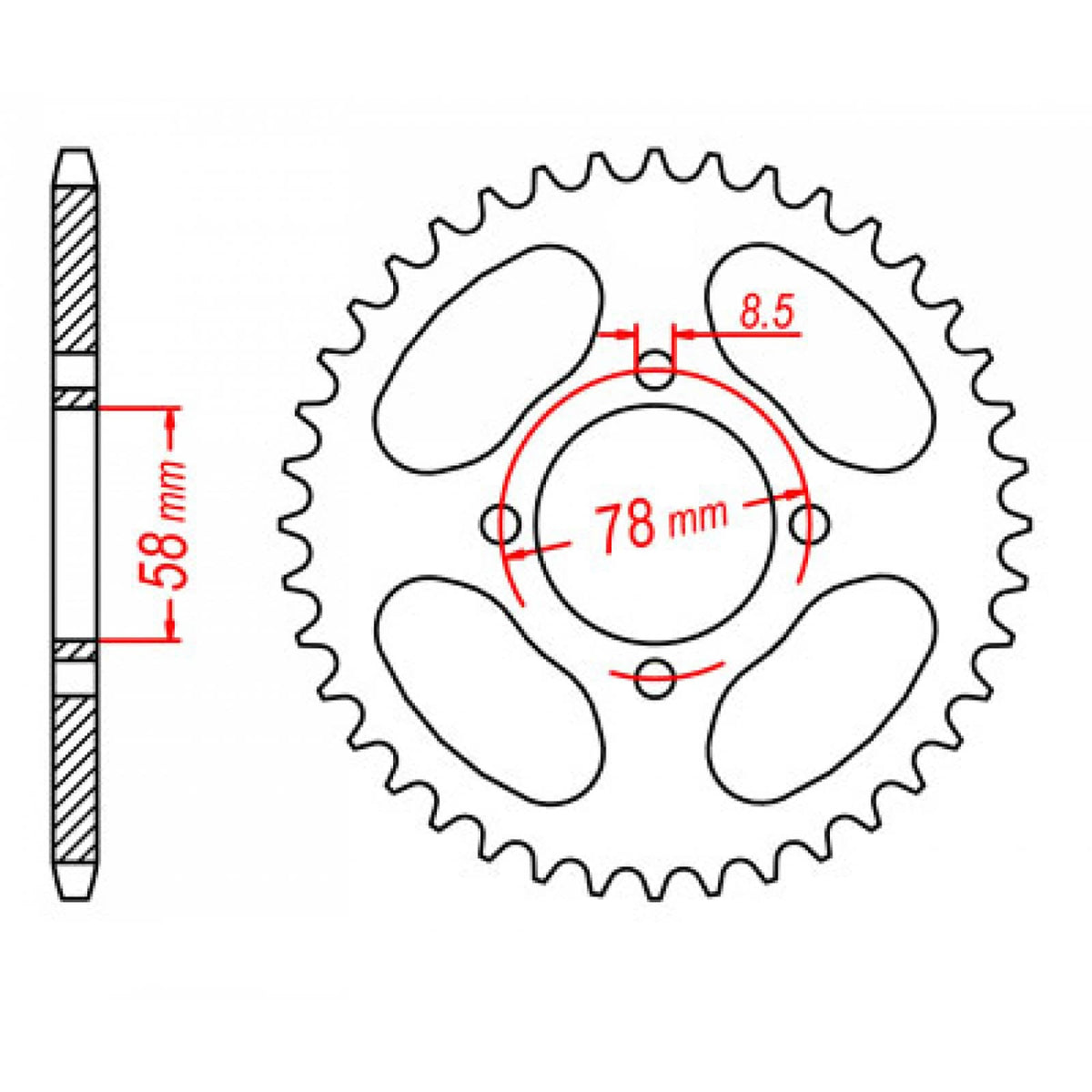 MTX 810 Steel Rear Sprocket #428