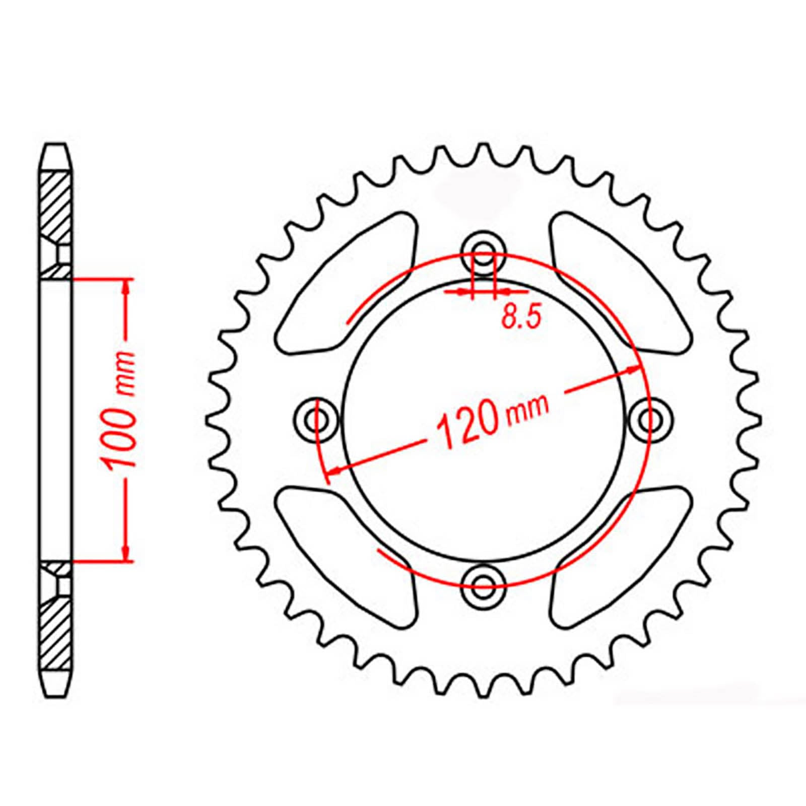 MTX 798 Steel Rear Sprocket #428