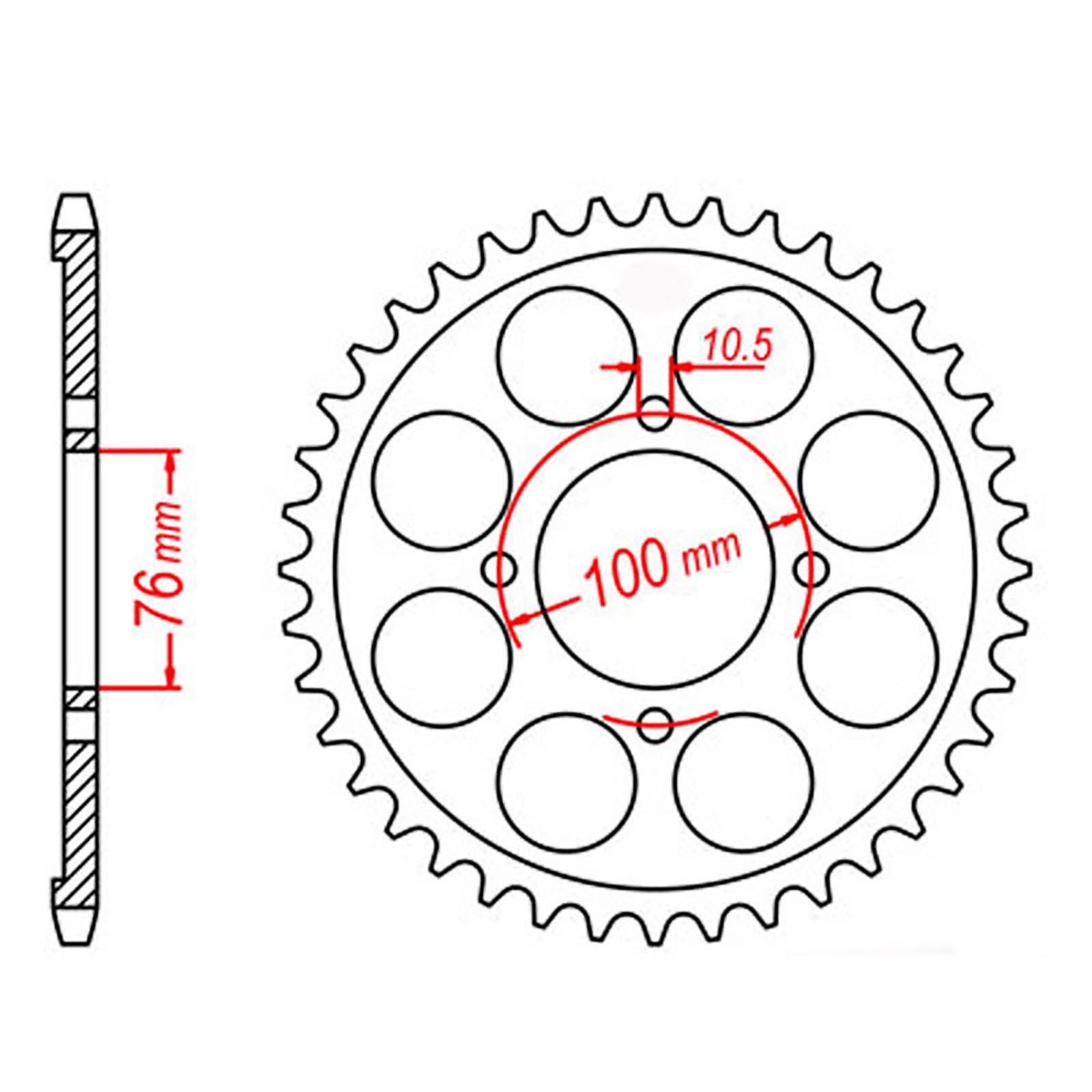 MTX 824 Steel Rear Sprocket #530