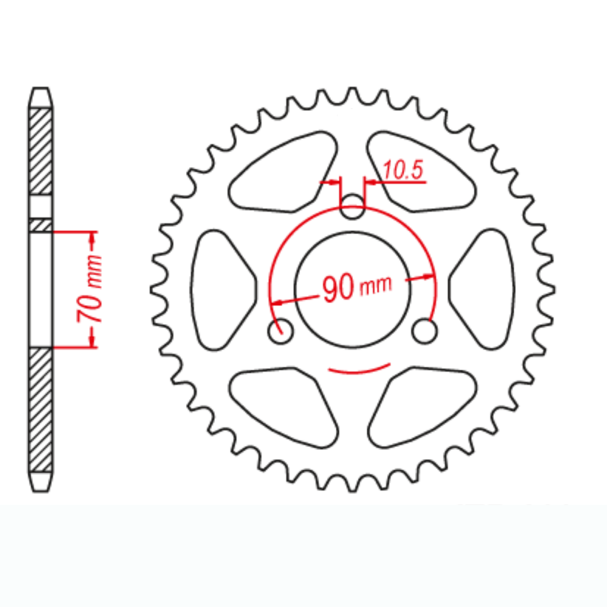 MTX 239 Steel Rear Sprocket #420