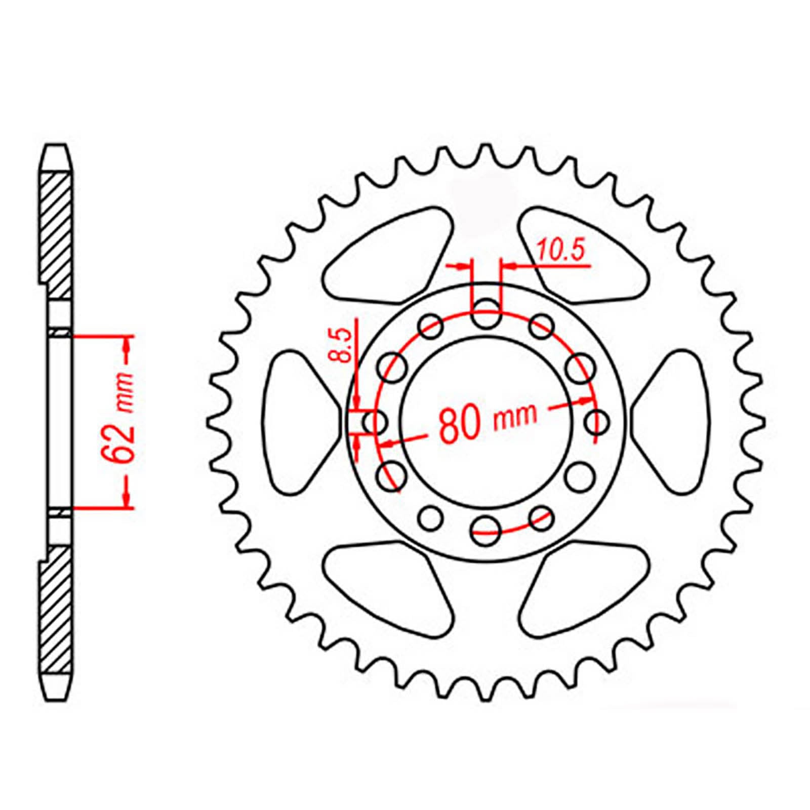 MTX 1842 Steel Rear Sprocket #428