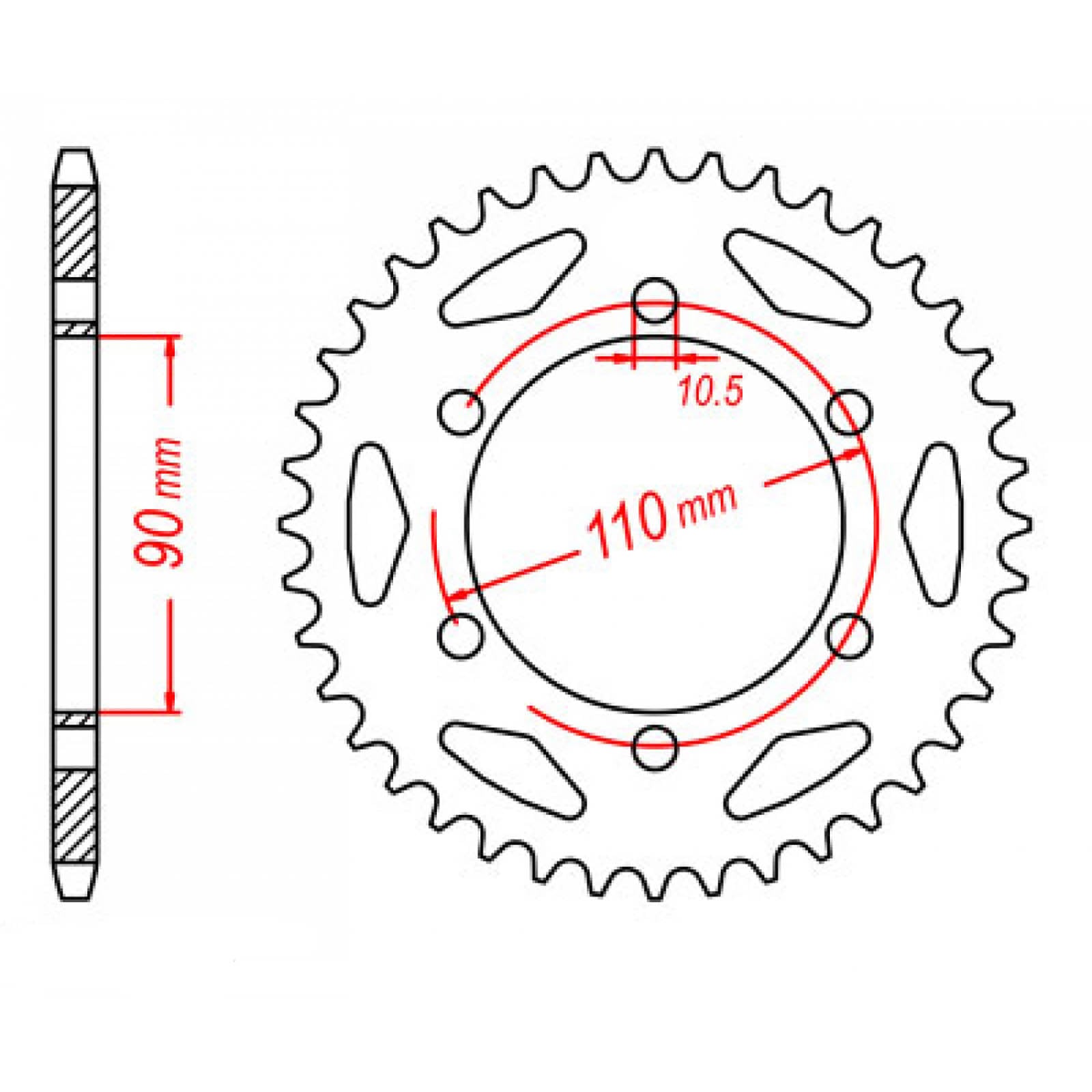 MTX 850 Steel Rear Sprocket #530