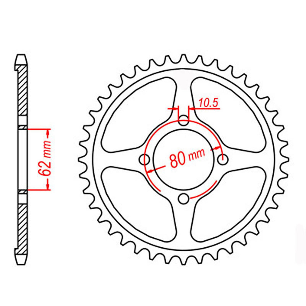 MTX 843 Steel Rear Sprocket #428