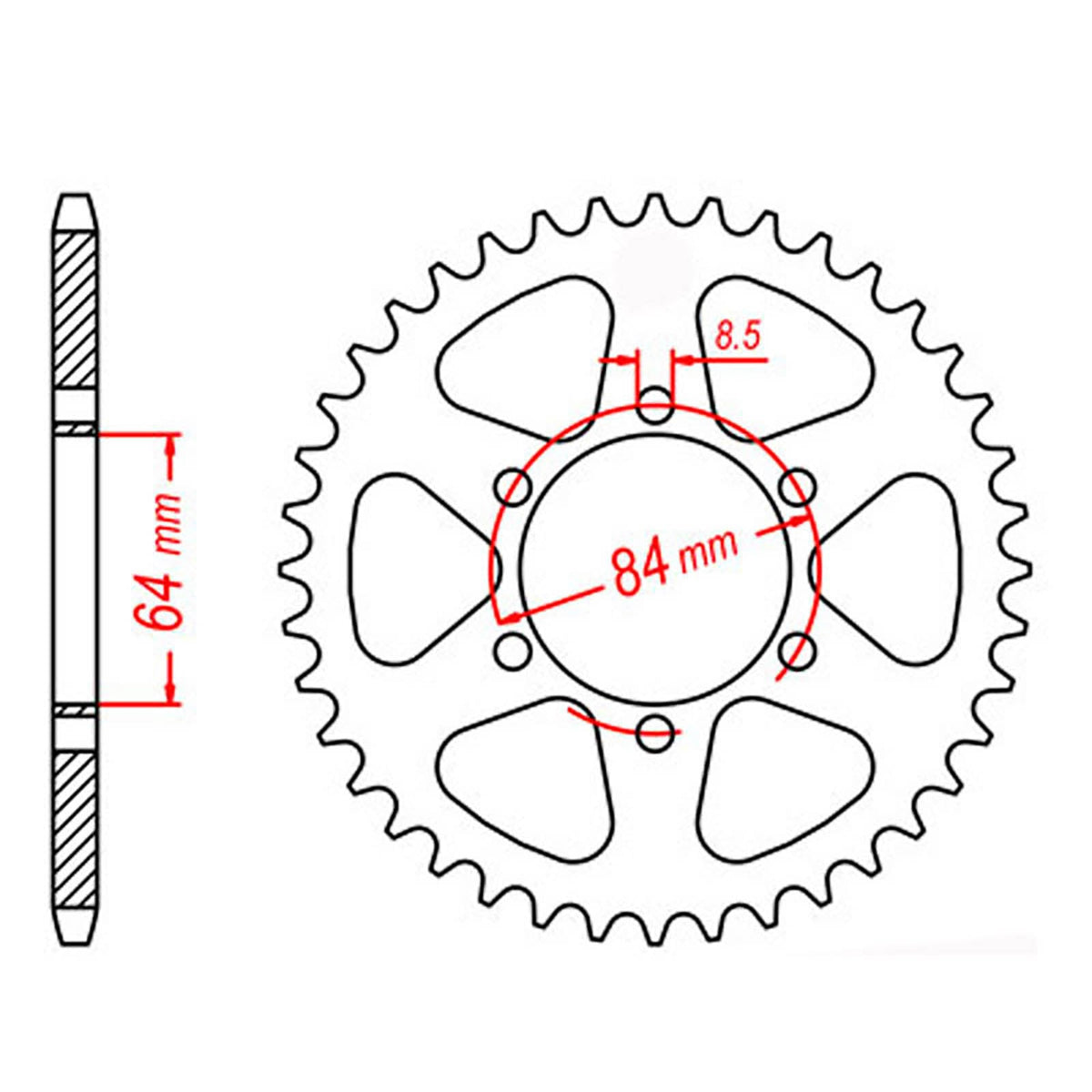 MTX 809 Steel Rear Sprocket #428