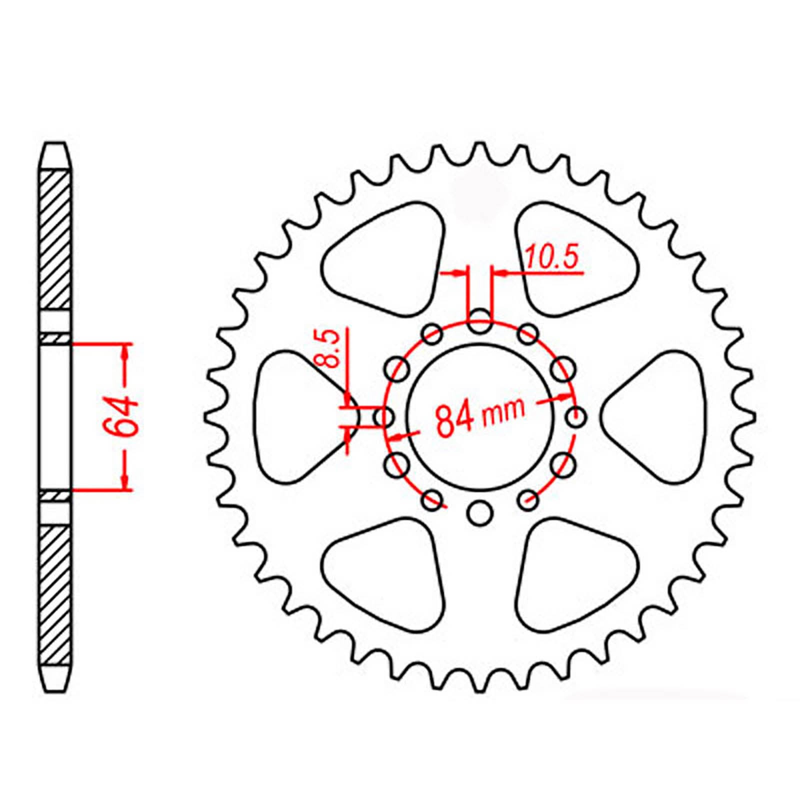 MTX 811 Steel Rear Sprocket #520