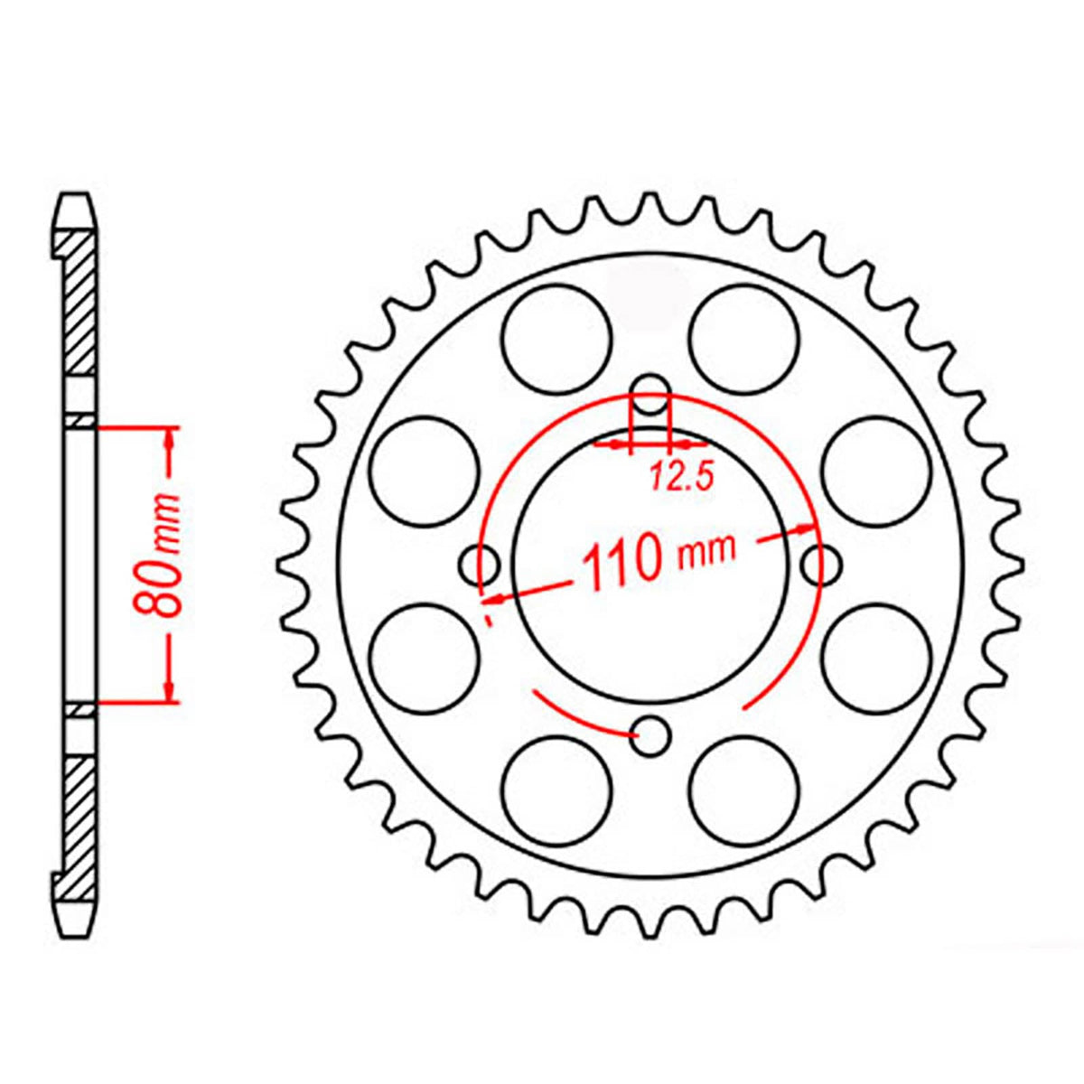 MTX 284 Steel Rear Sprocket #530