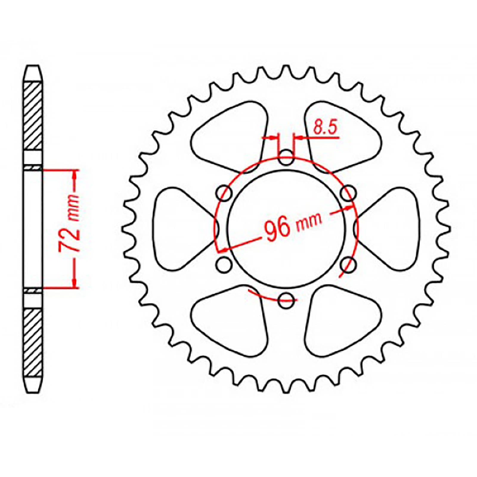 MTX 813 Steel Rear Sprocket #525