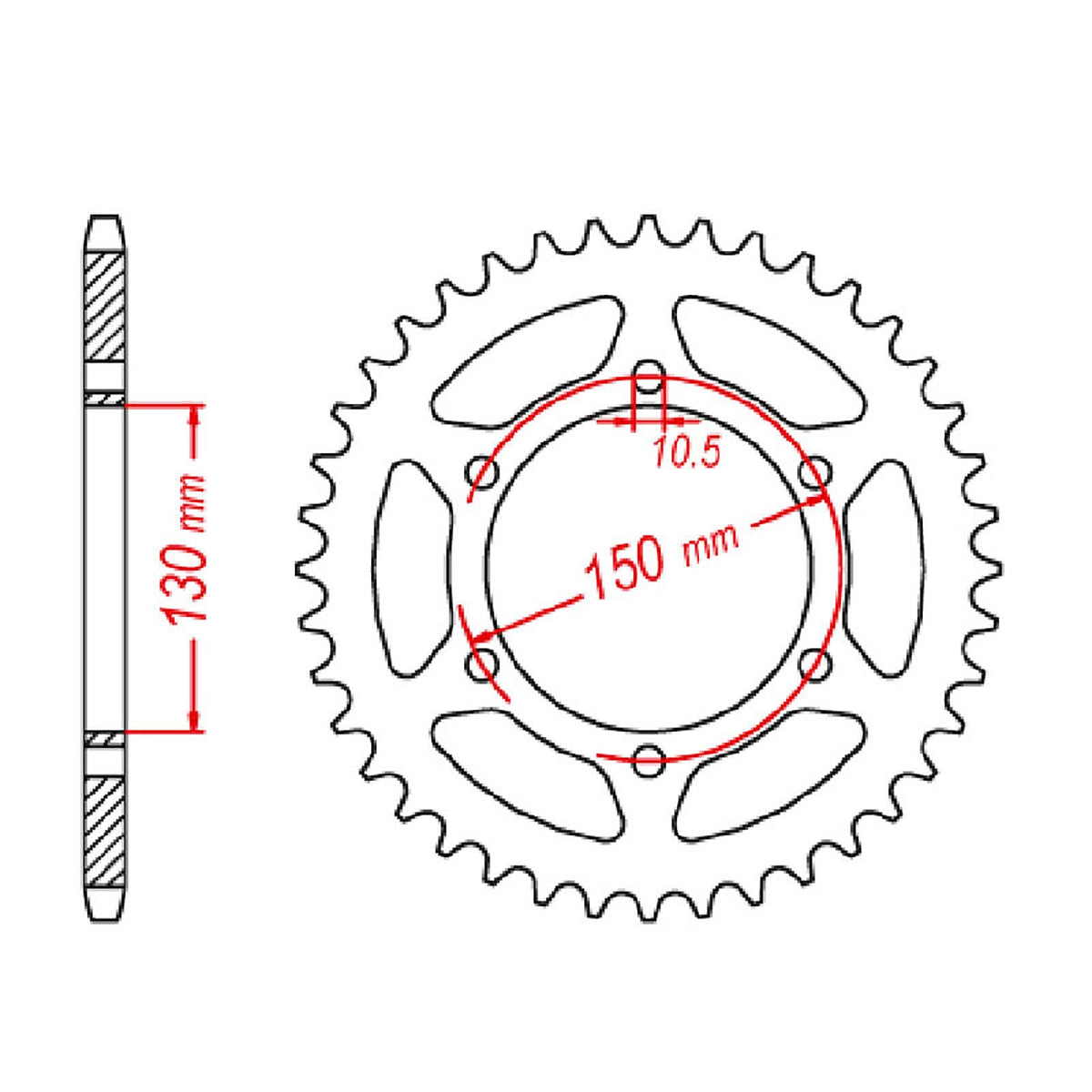 MTX 305 Steel Rear Sprocket #520