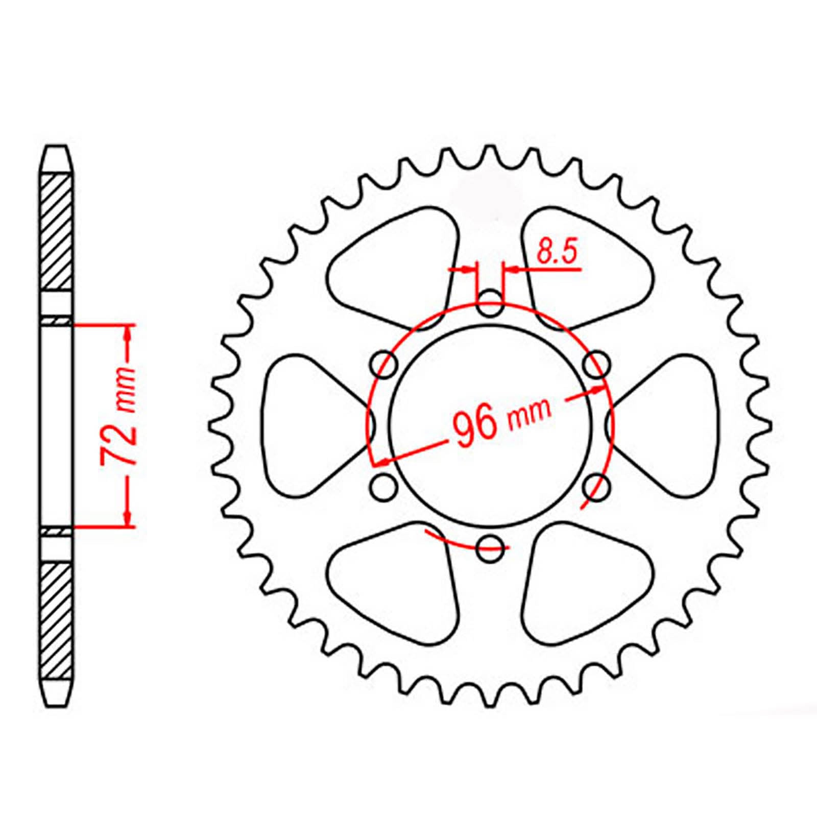 MTX 820 Steel Rear Sprocket #520