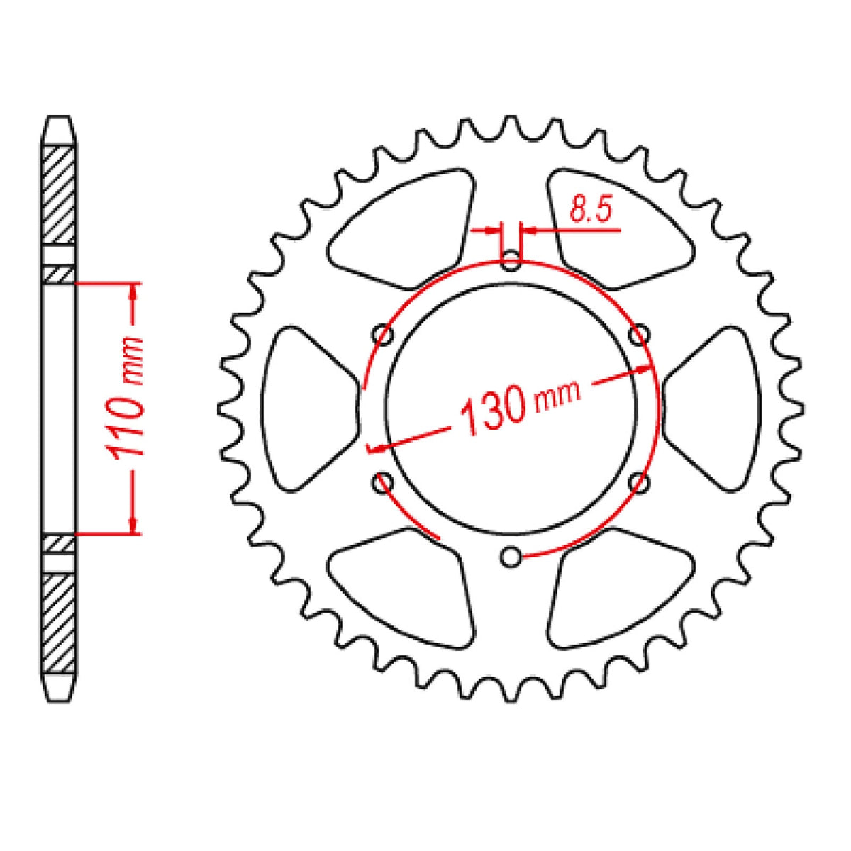 MTX 1977 Steel Rear Sprocket #520