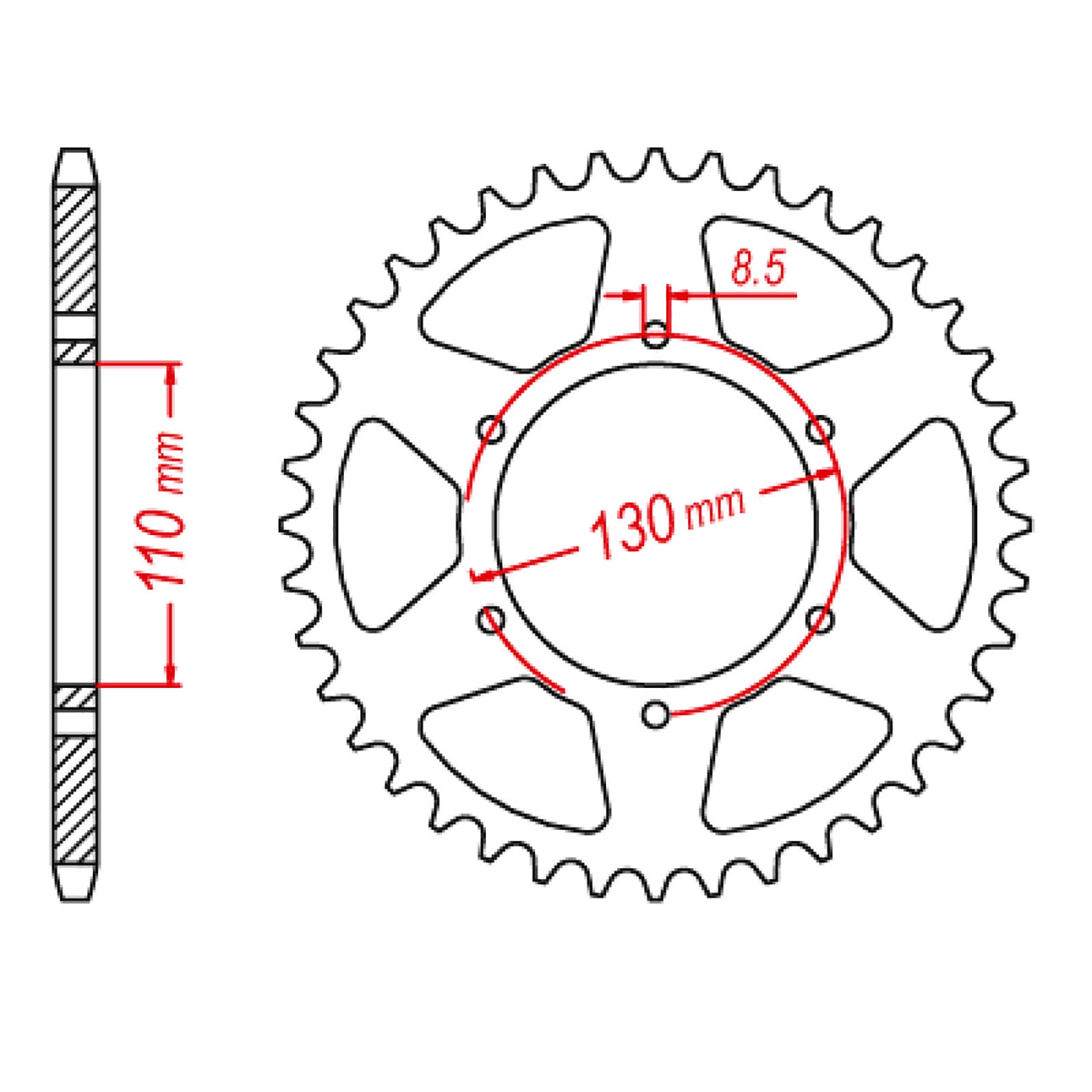 MTX 1977 Steel Rear Sprocket #520