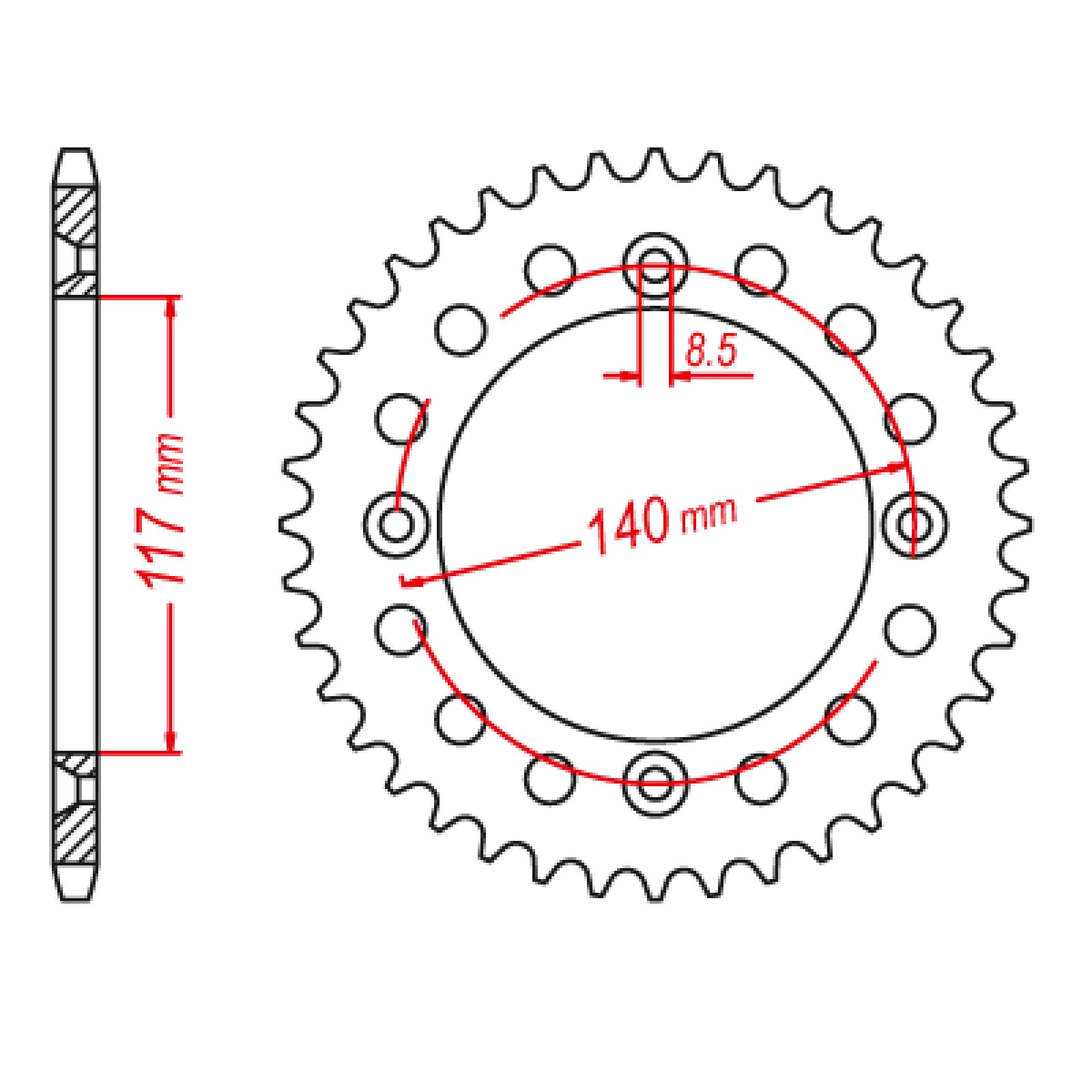 MTX 831 Steel Rear Sprocket #428