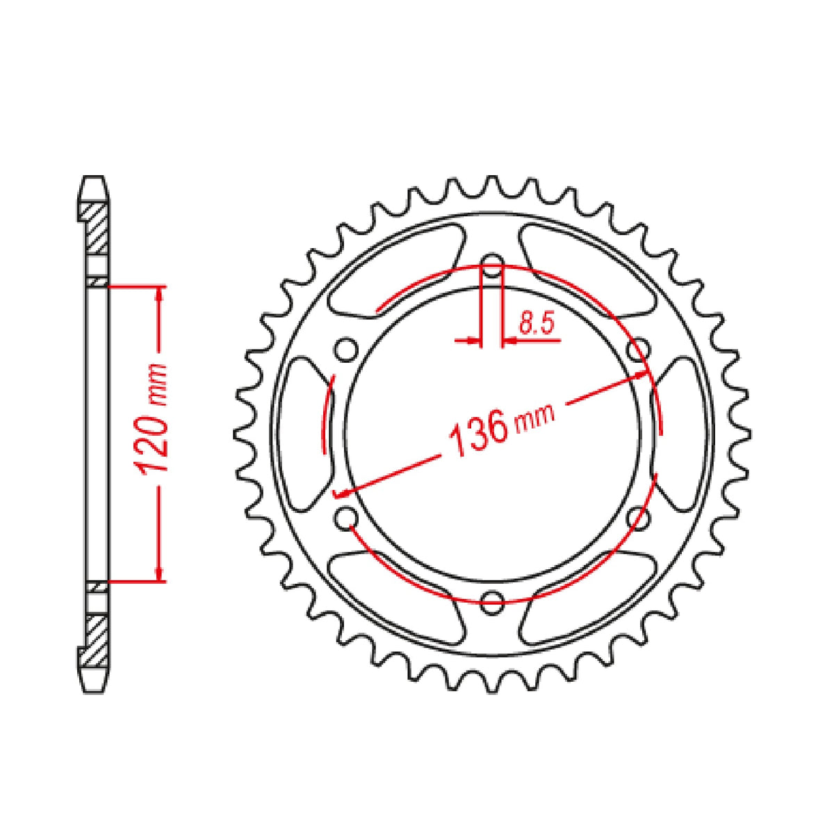 MTX 3C5 Steel Rear Sprocket #428