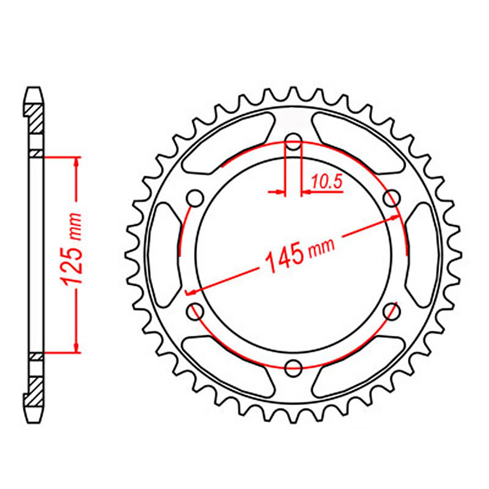 MTX 867 Steel Rear Sprocket #525