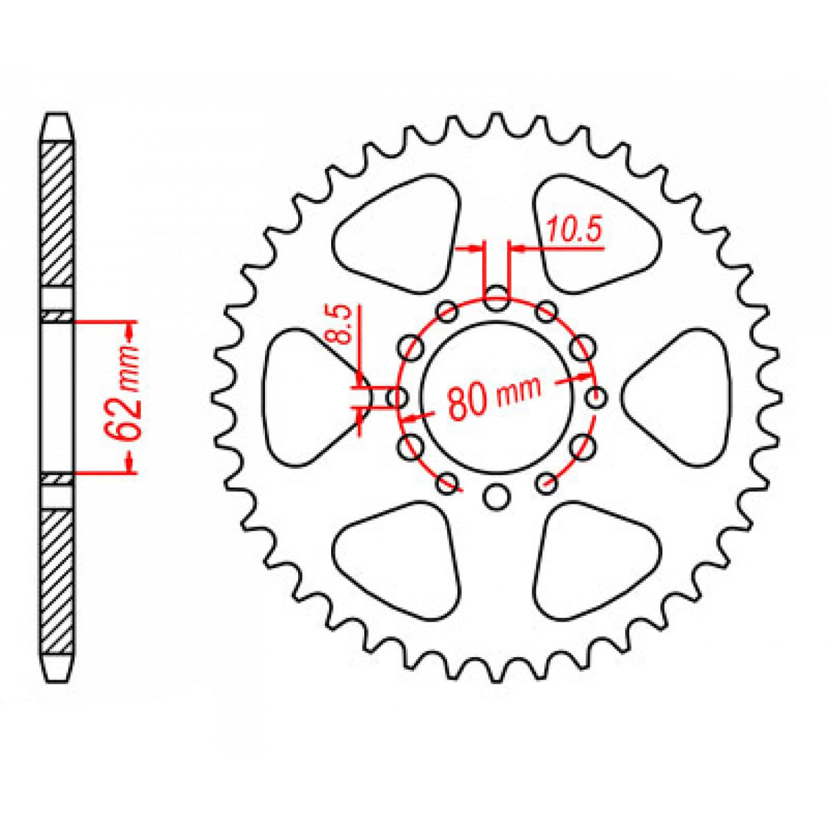 MTX 845 Steel Rear Sprocket #520