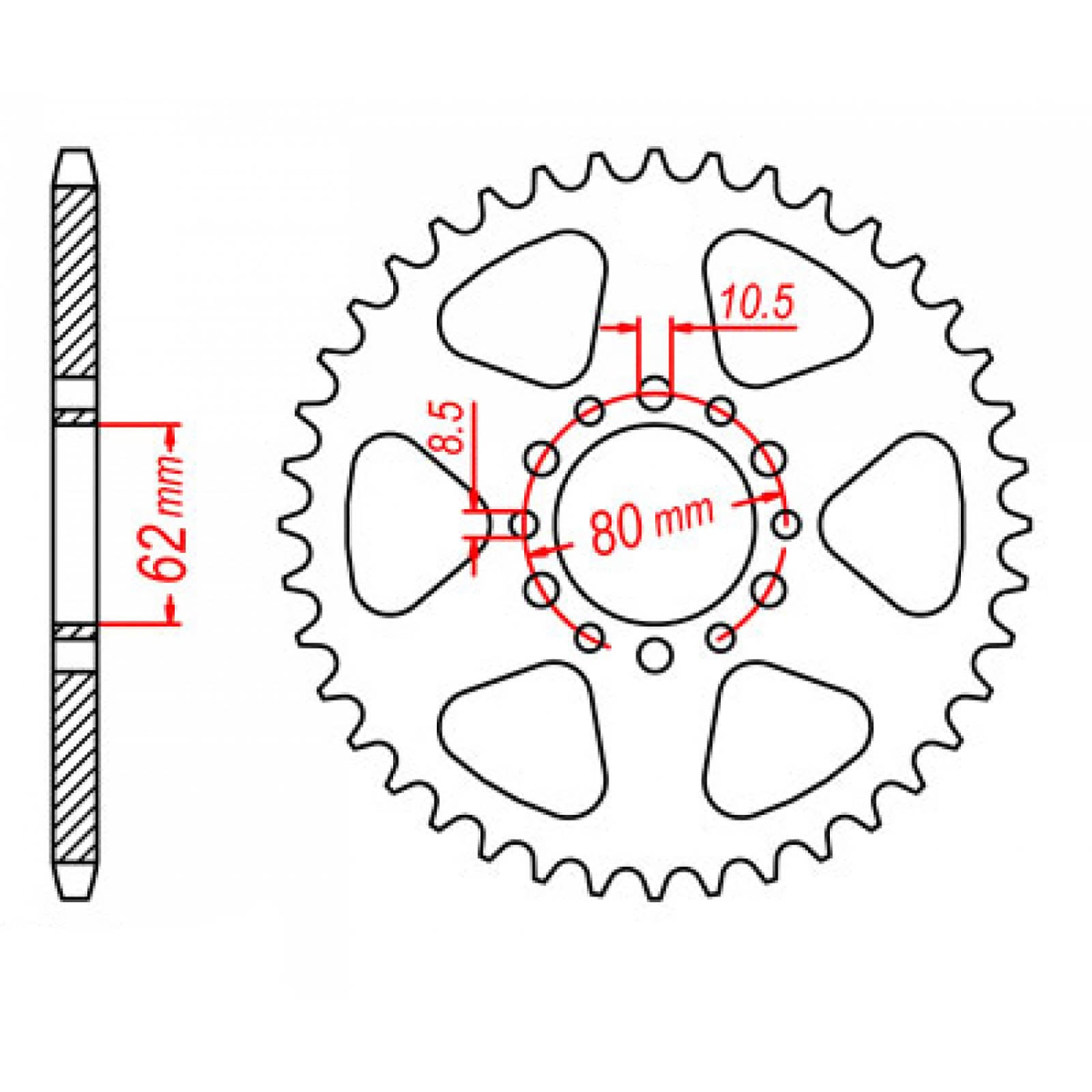 MTX 845 Steel Rear Sprocket #520