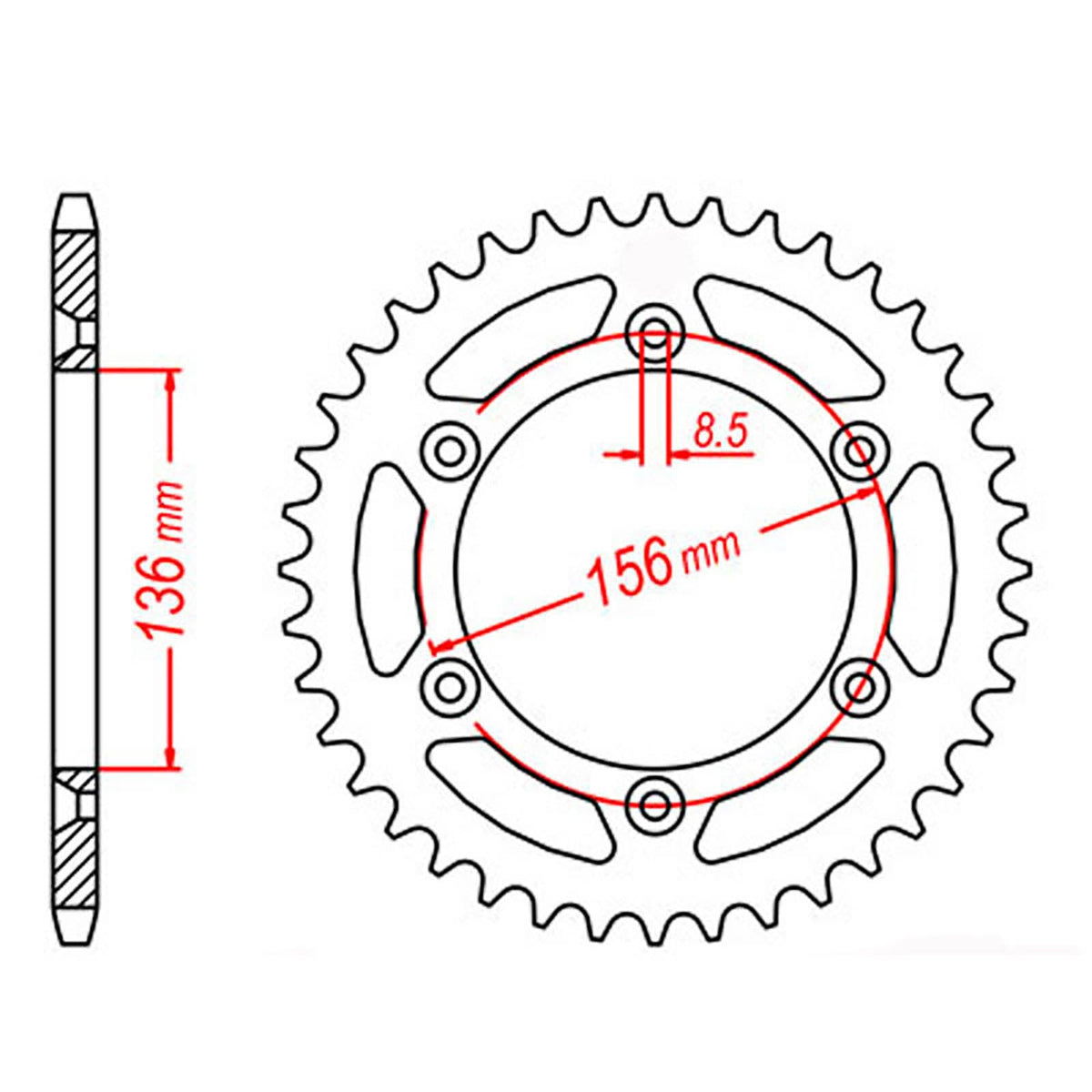 MTX 822 Steel Rear Sprocket #520