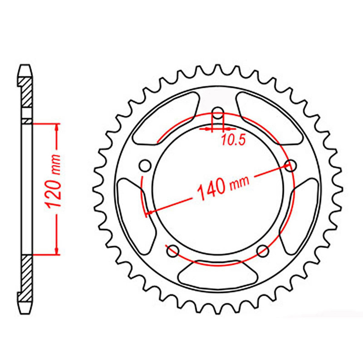 MTX 1800 Steel Rear Sprocket #530