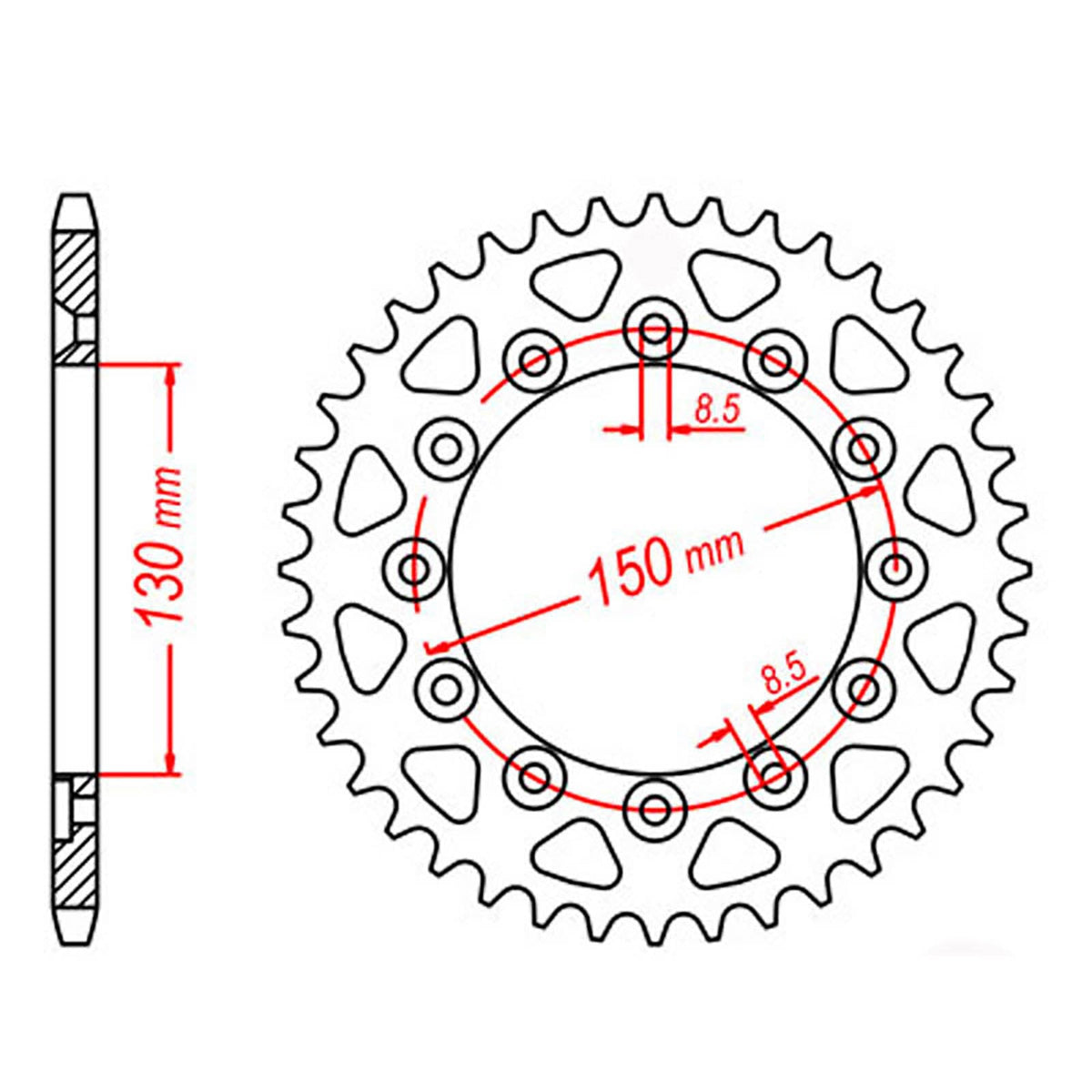 MTX 245/2 Steel Rear Sprocket #520