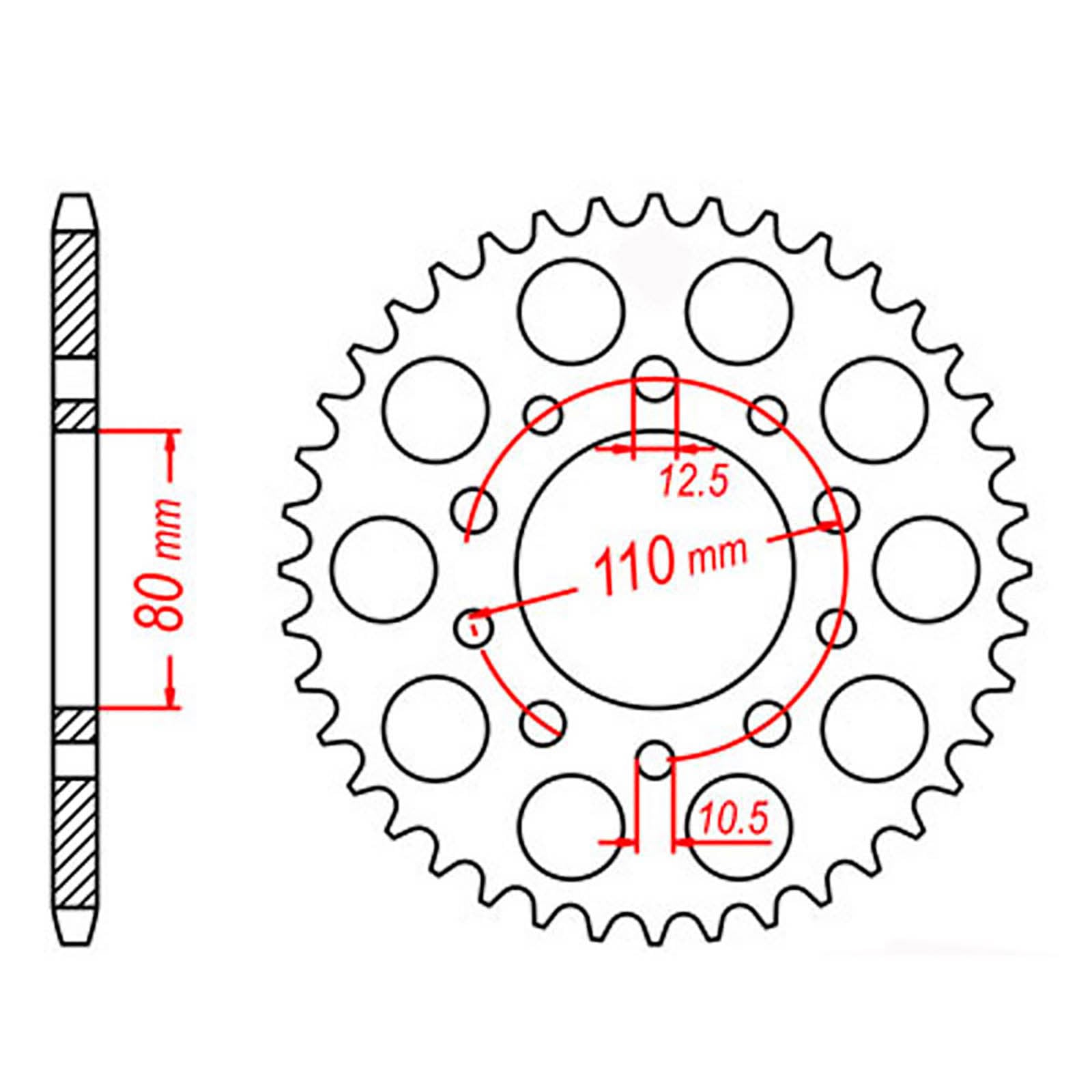 MTX 1334 Steel Rear Sprocket #530